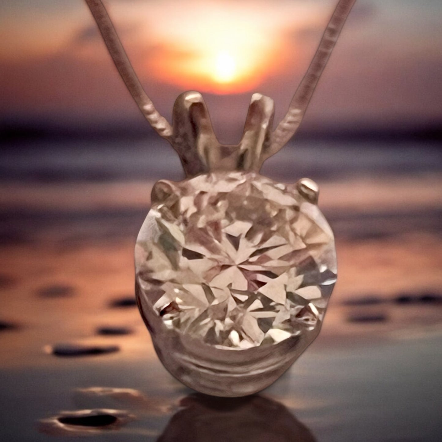 2 carat diamond pendent - diamonds clubs llc