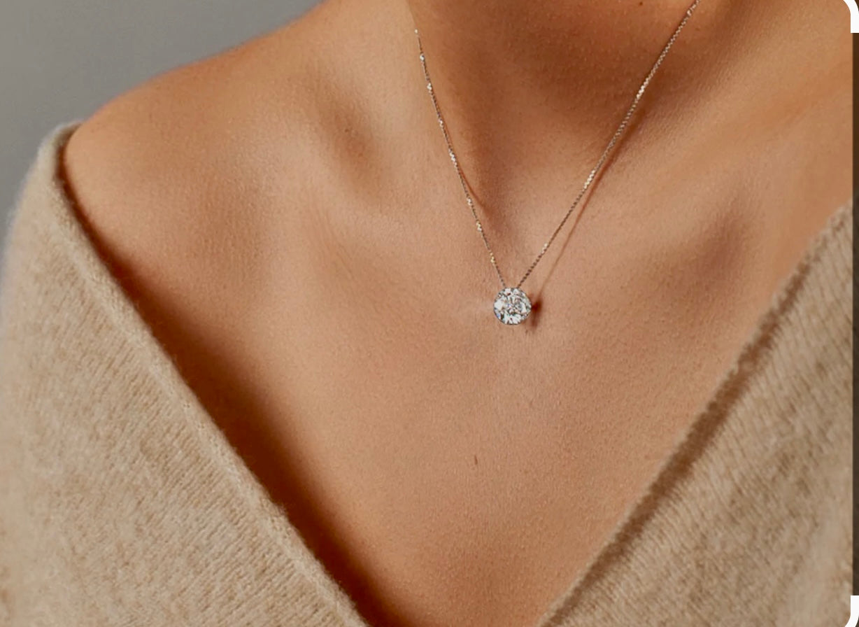 2 carat diamond pendent - diamonds clubs llc