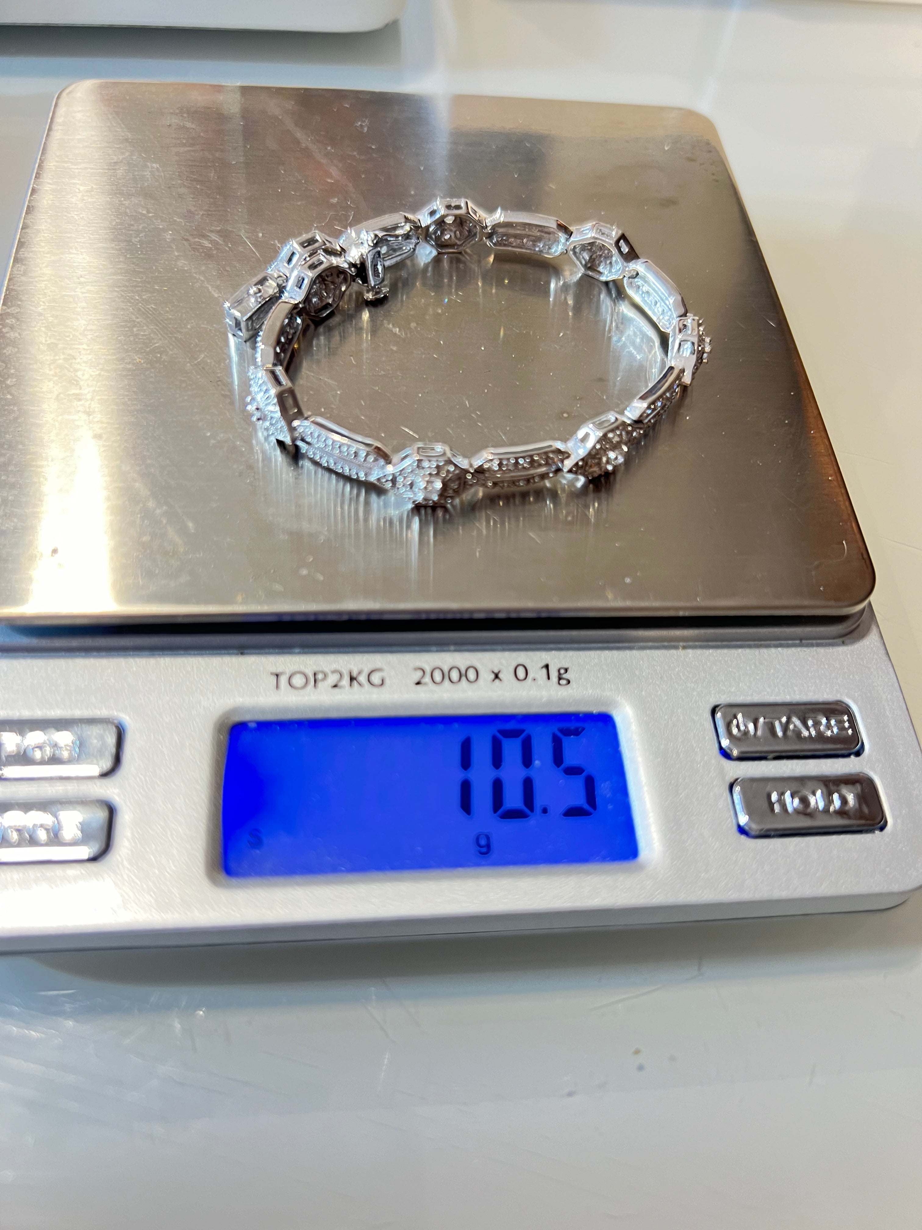 Natural diamonds 3.5 carat bracelet white gold 10k $5950 - diamonds clubs llc