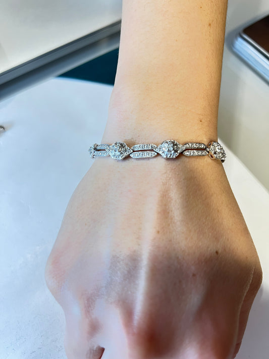 Natural diamonds 3.5 carat bracelet white gold 10k $5950 - diamonds clubs llc
