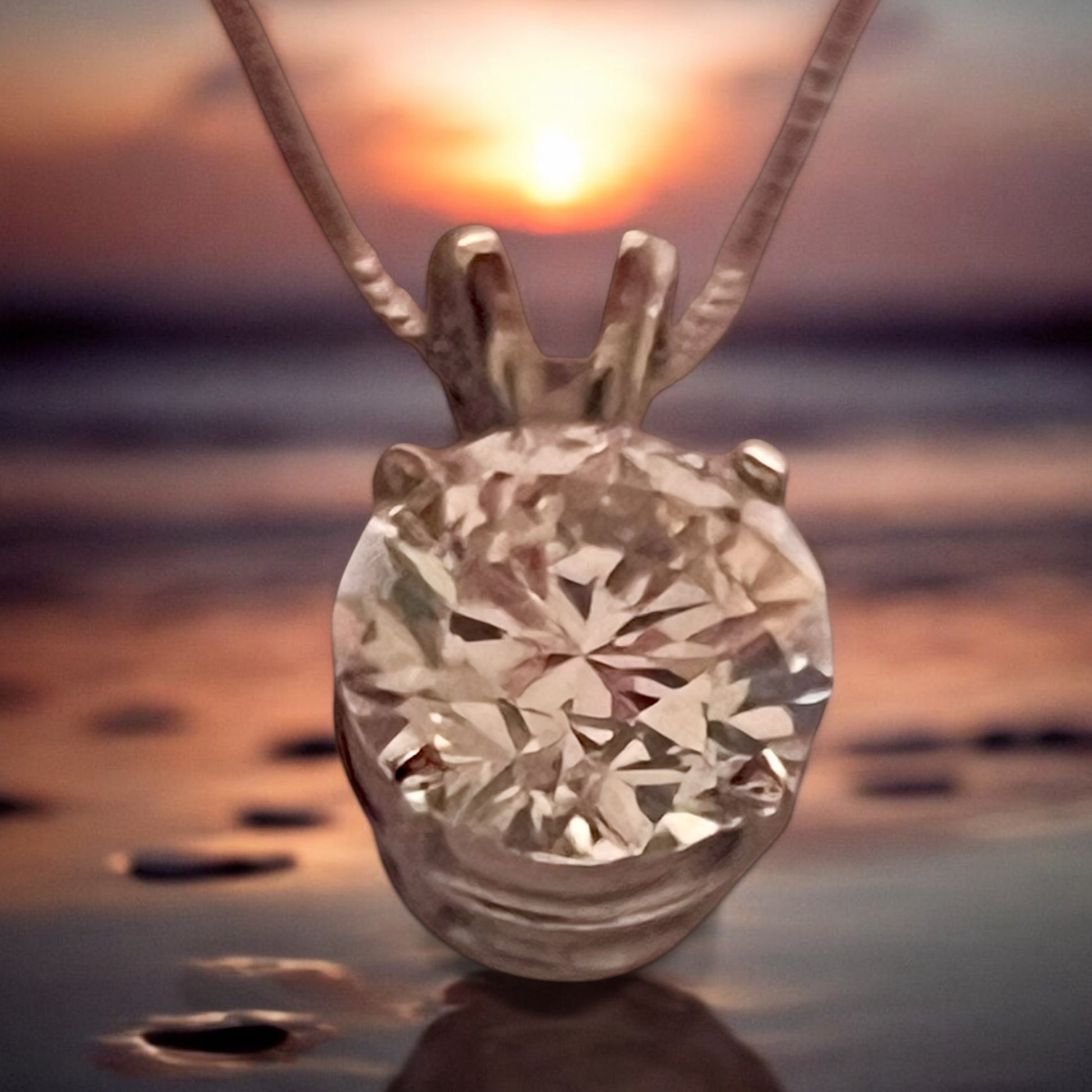 2 carat diamond pendent - diamonds clubs llc