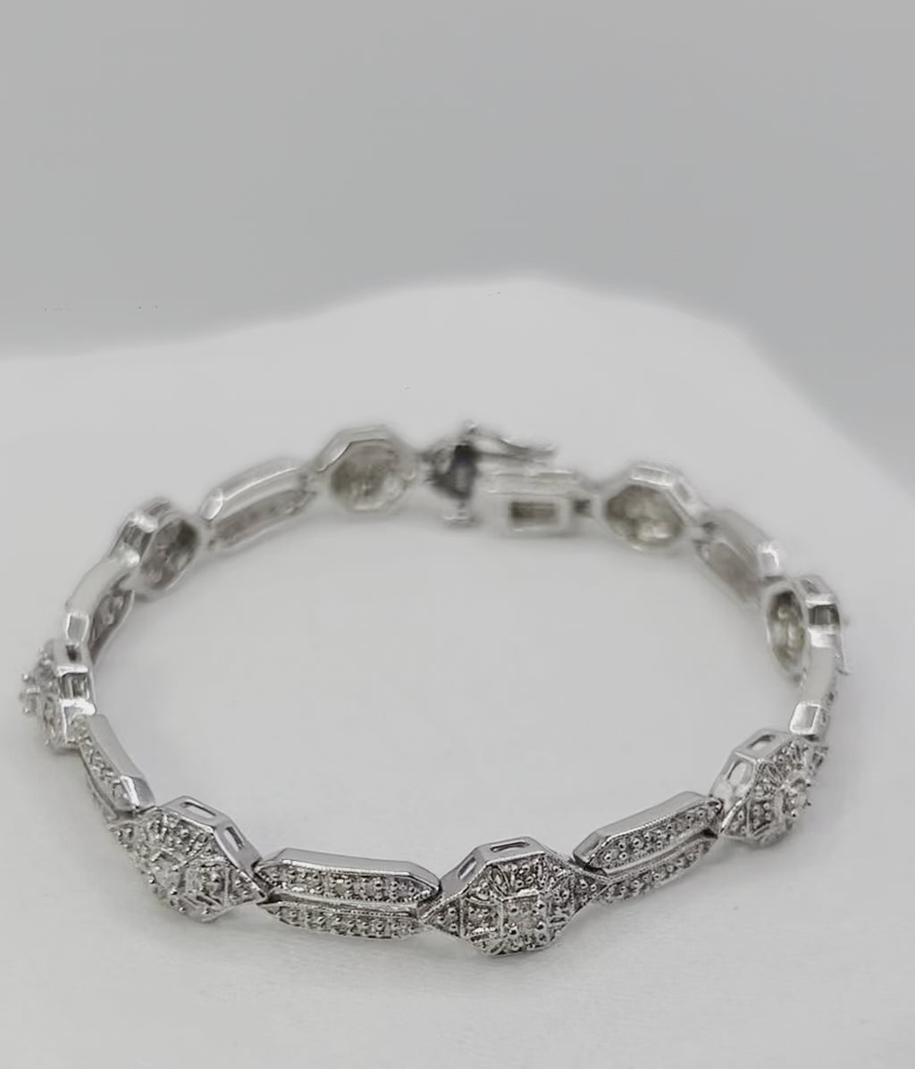 Natural diamonds 3.5 carat bracelet white gold 10k $5950