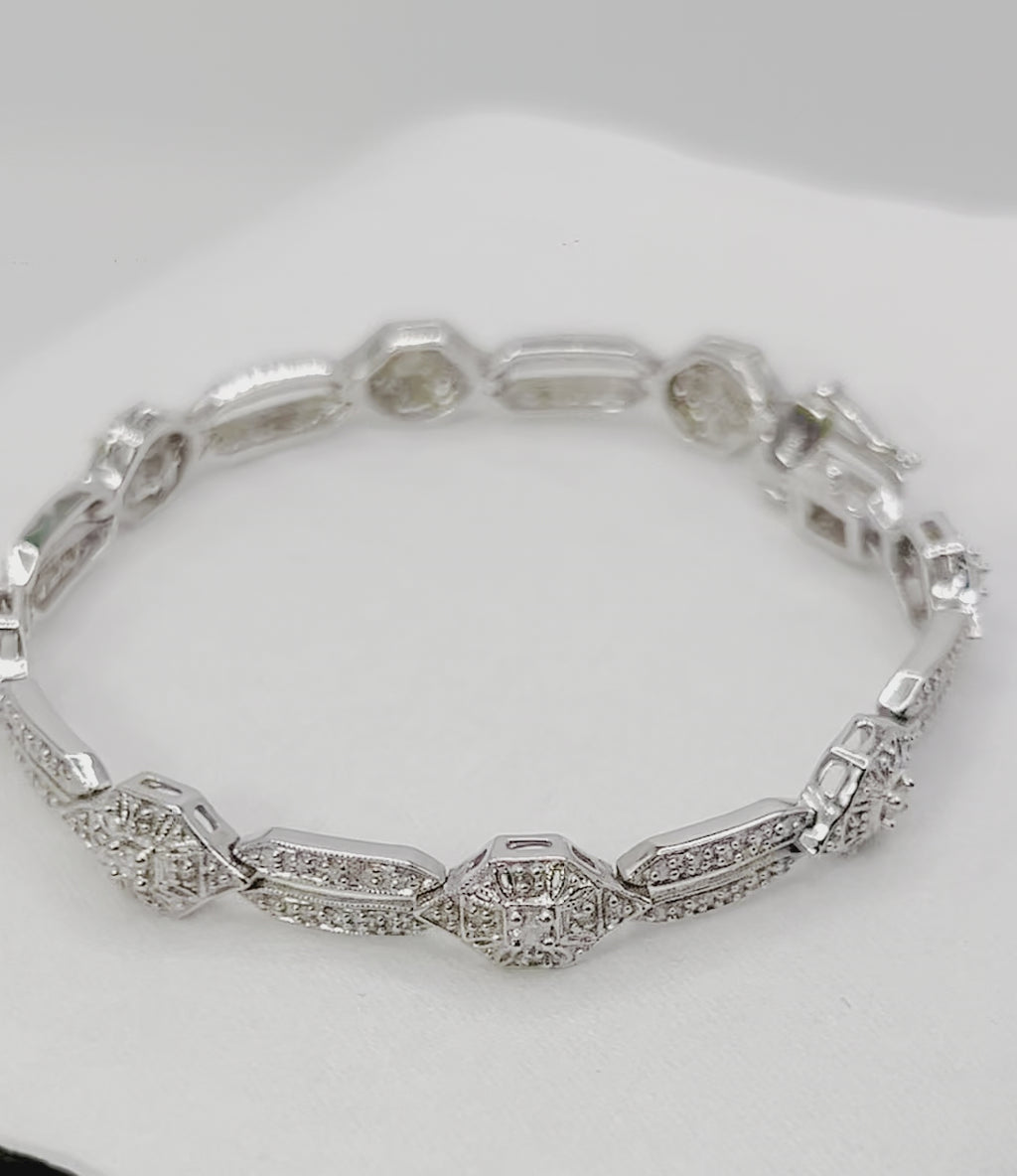 Natural diamonds 3.5 carat bracelet white gold 10k $5950
