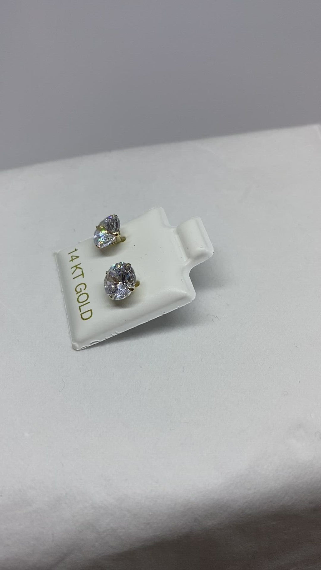 Stud earring diamonds Simulated CZ 14 K gold great deal