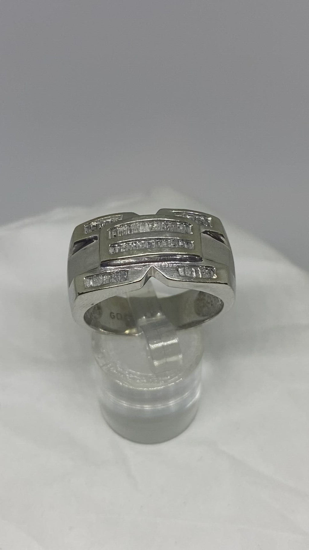 Real diamond ring 10k white gold