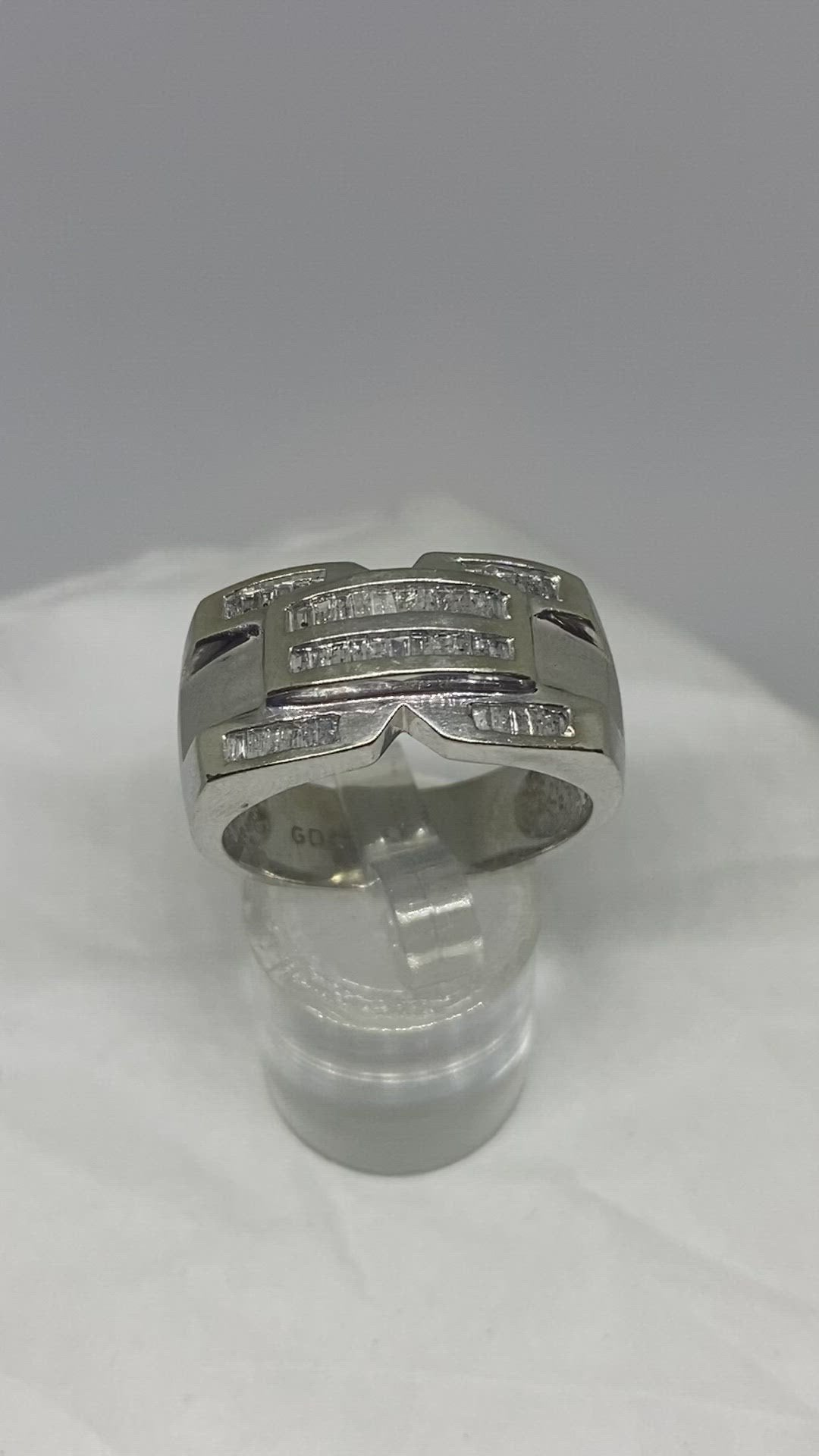 Real diamond ring 10k white gold