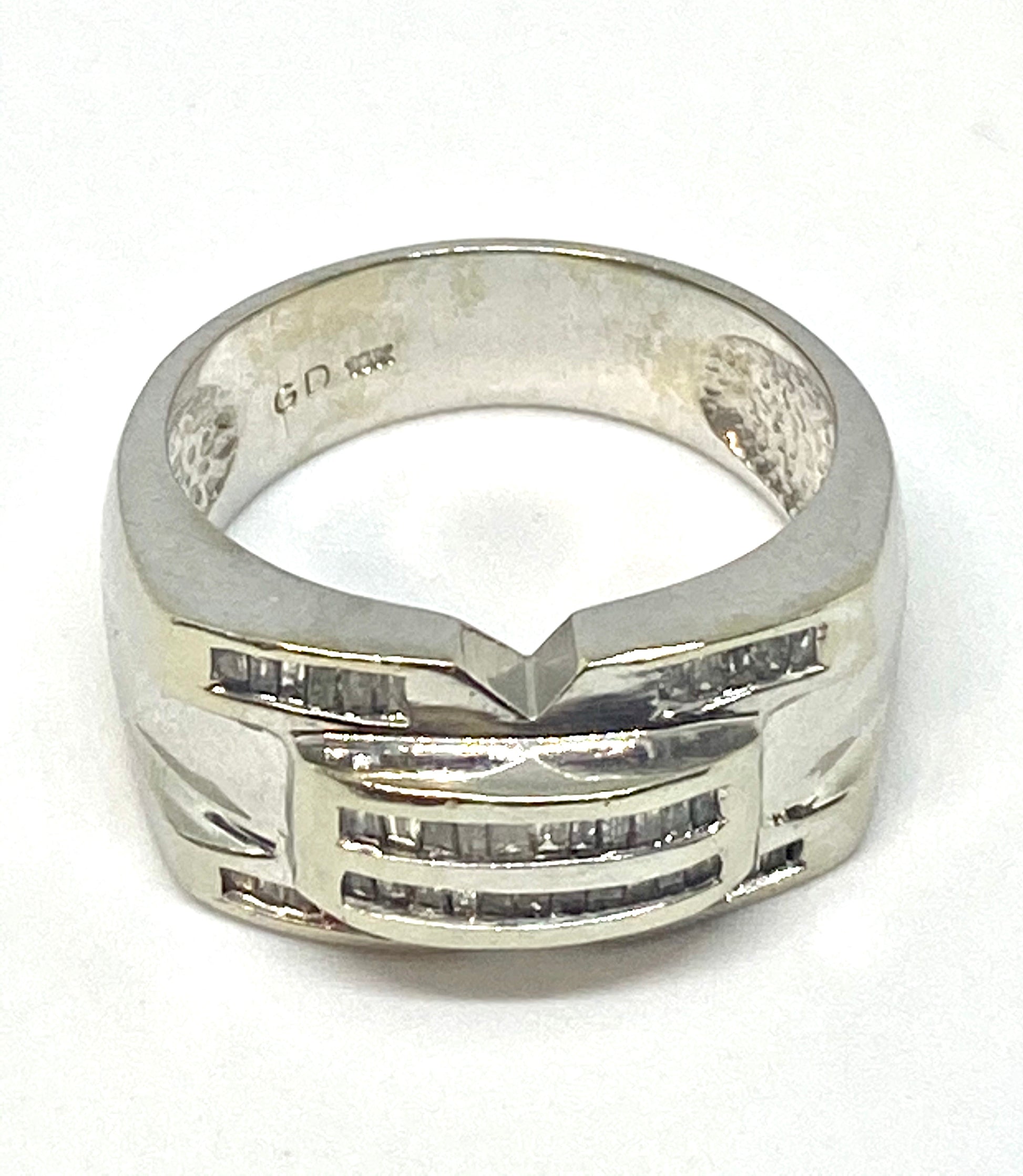 Real diamond ring 10k white gold - diamonds clubs llc