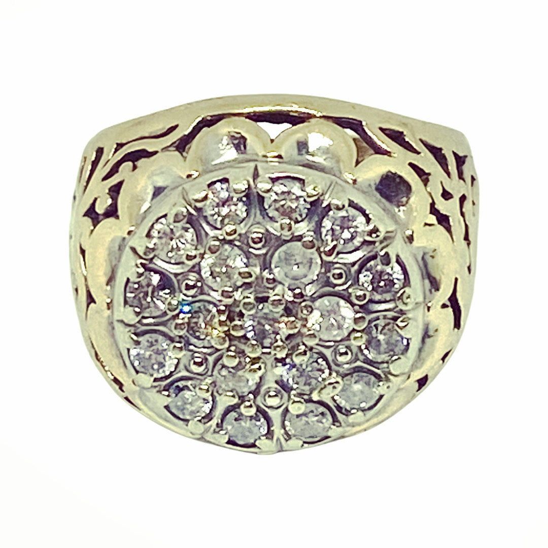 Genuine Diamonds ring solid gold 10k - diamonds clubs llc