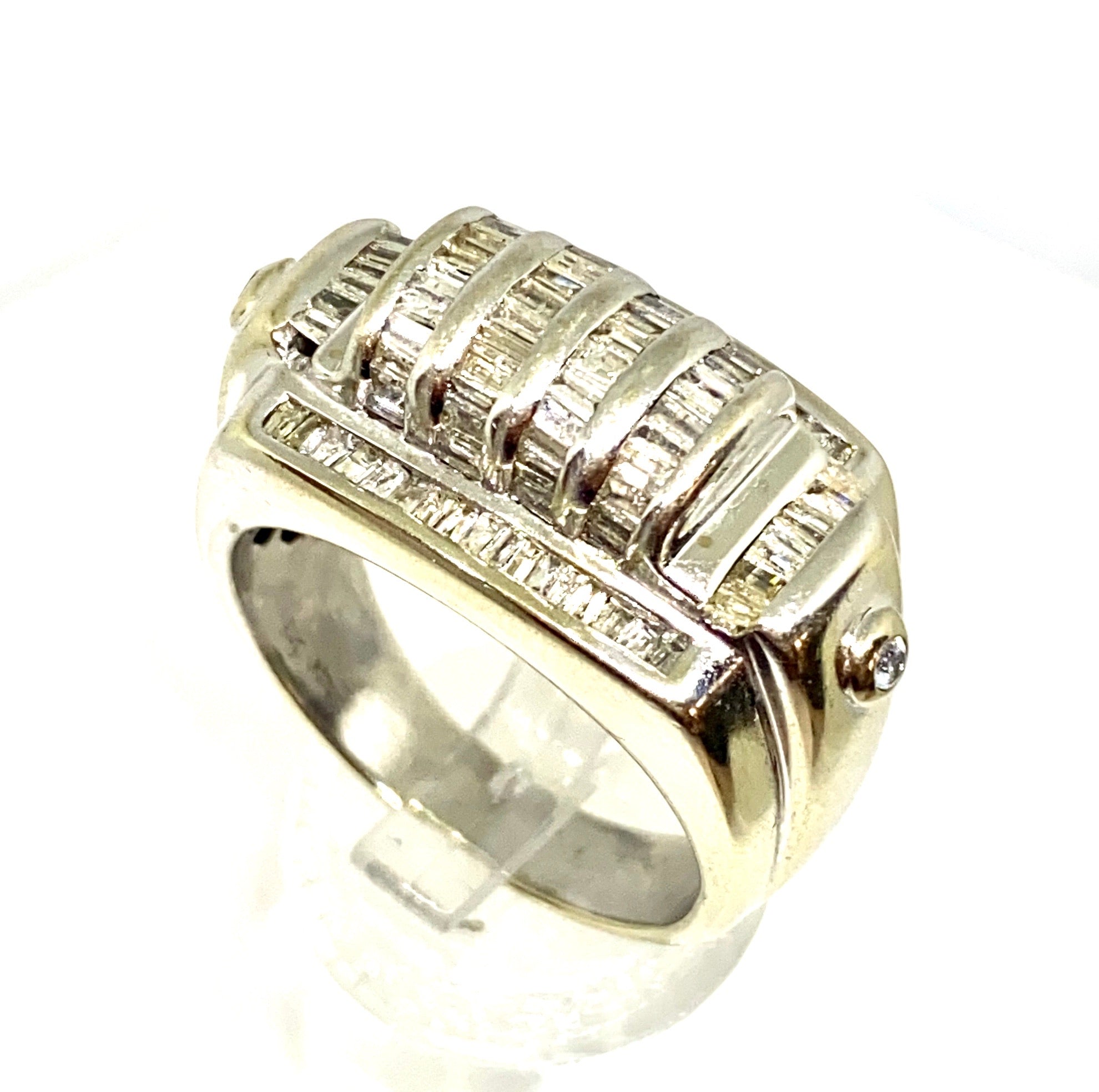 Real diamonds ring vintage 14k solid gold 4 carat - diamonds clubs llc