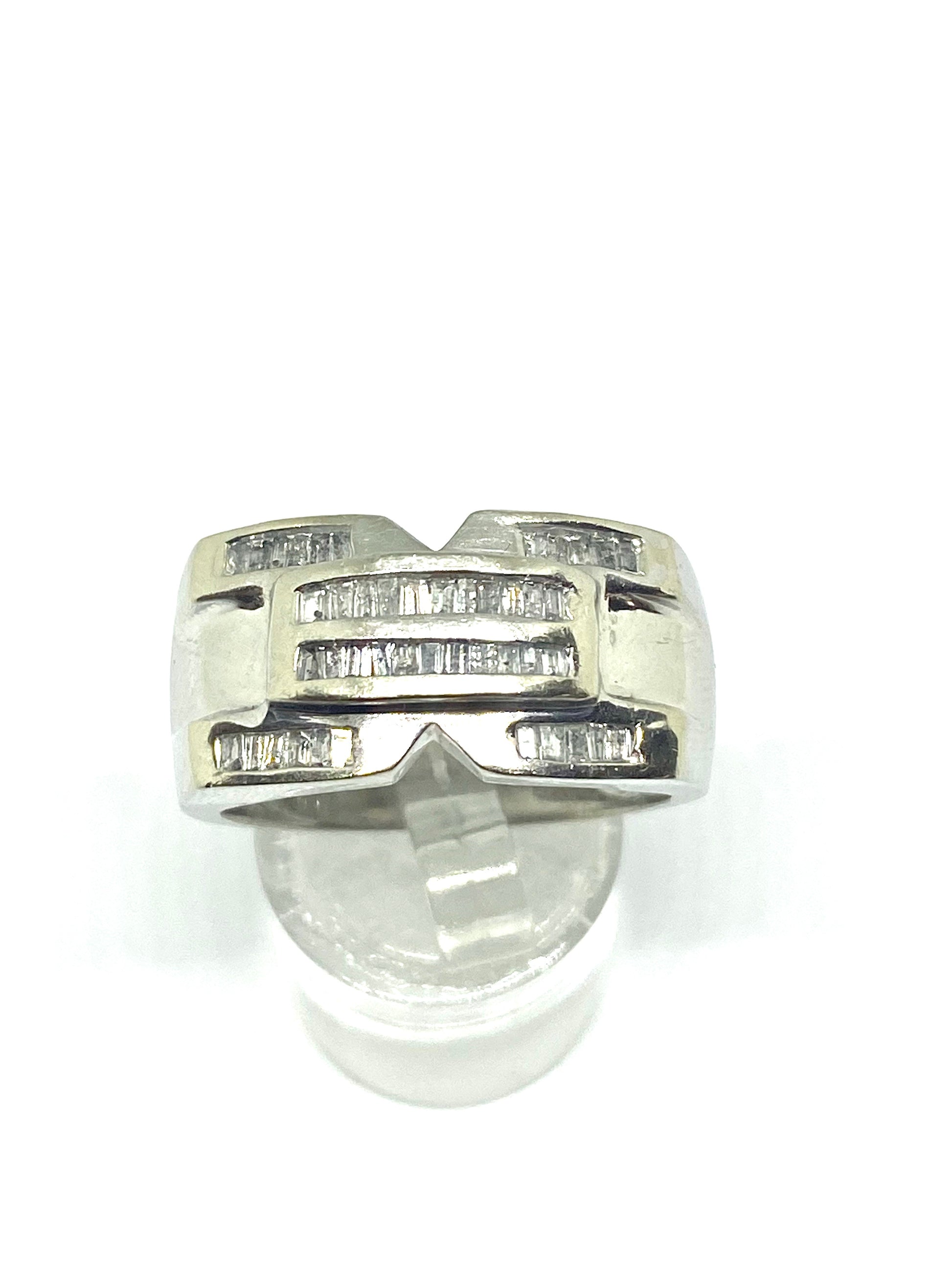 Real diamond ring 10k white gold - diamonds clubs llc