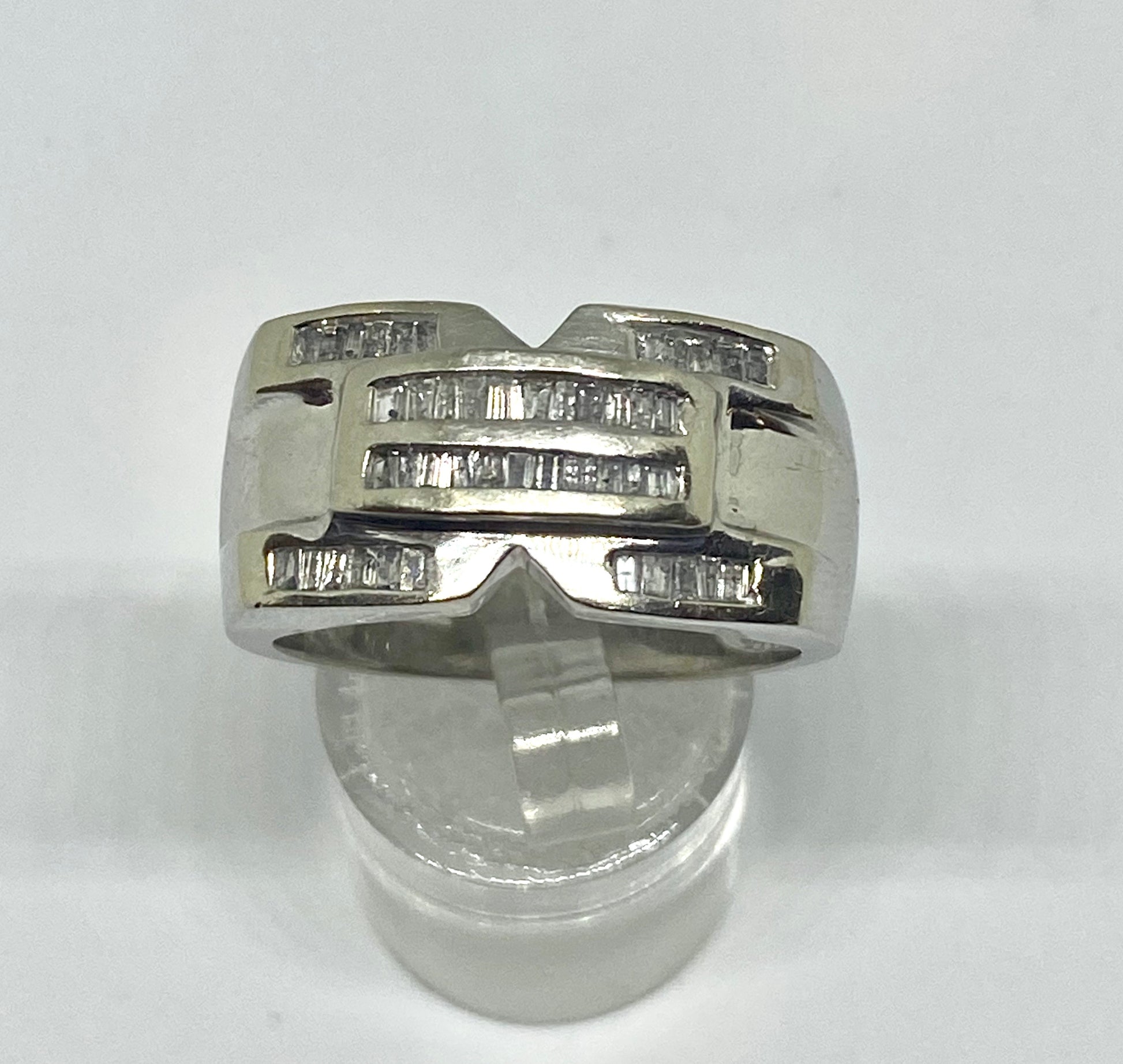 Real diamond ring 10k white gold - diamonds clubs llc