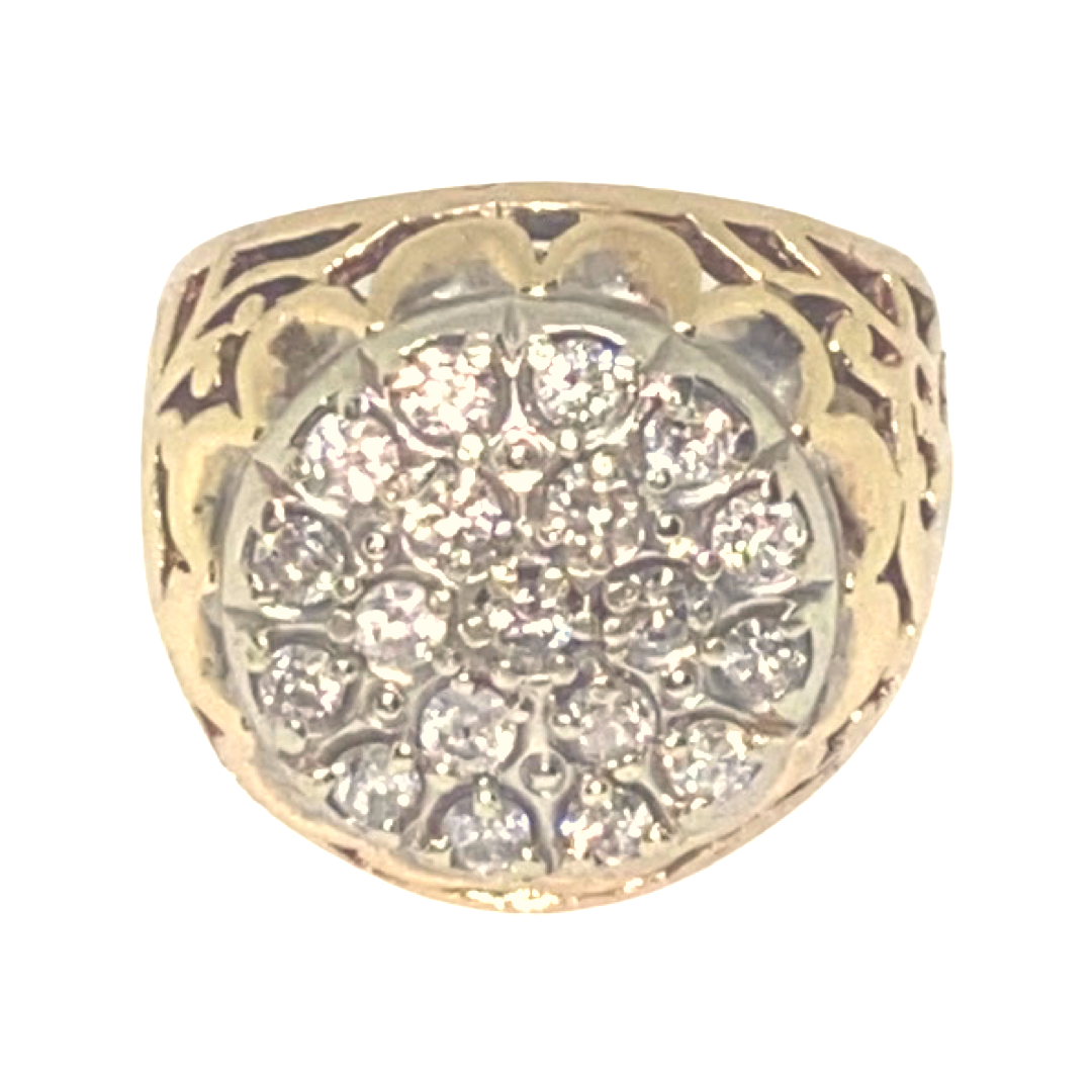 Genuine Diamonds ring solid gold 10k - diamonds clubs llc
