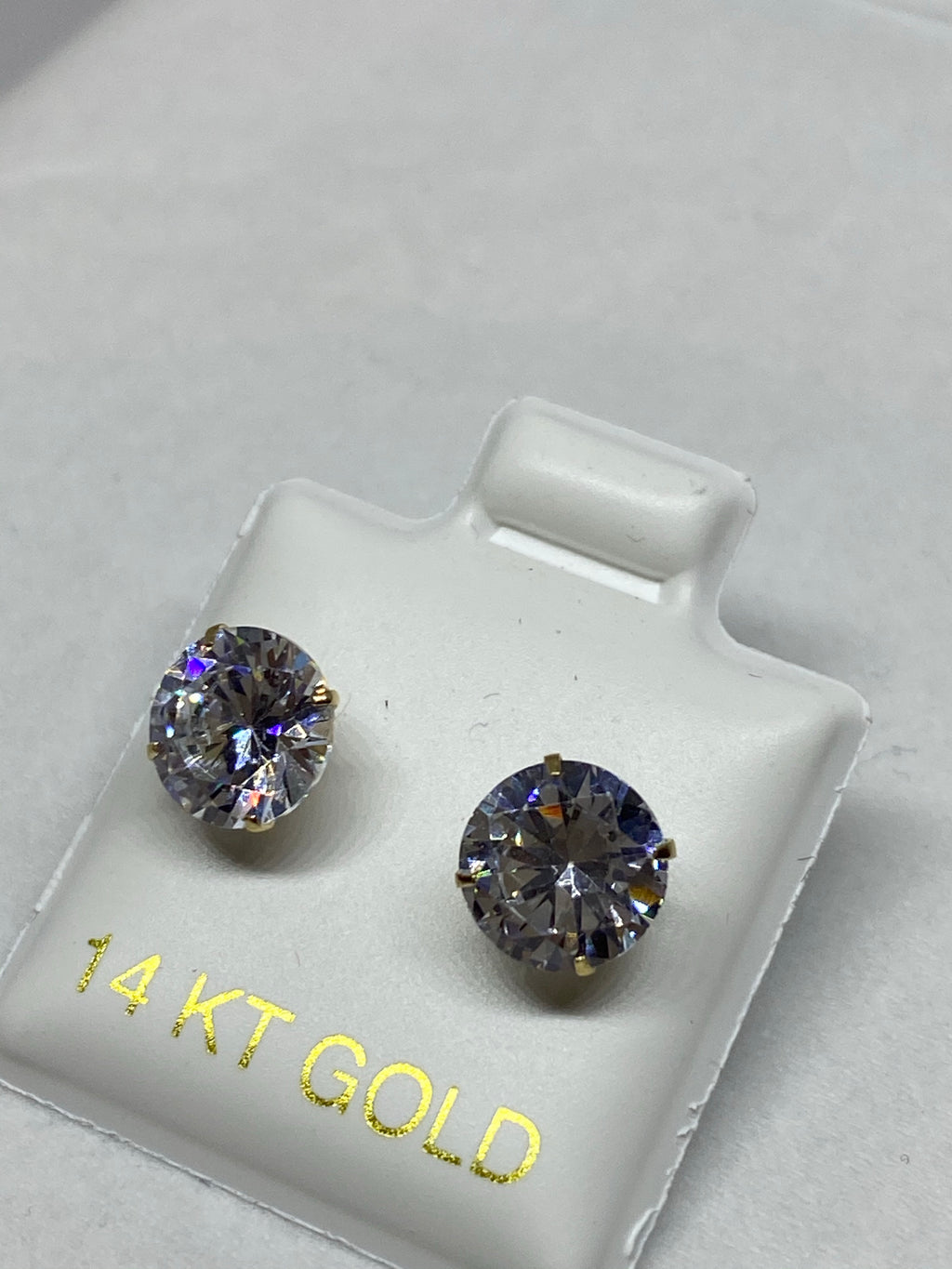 Stud earring diamonds Simulated CZ 14 K gold great deal - diamonds clubs llc