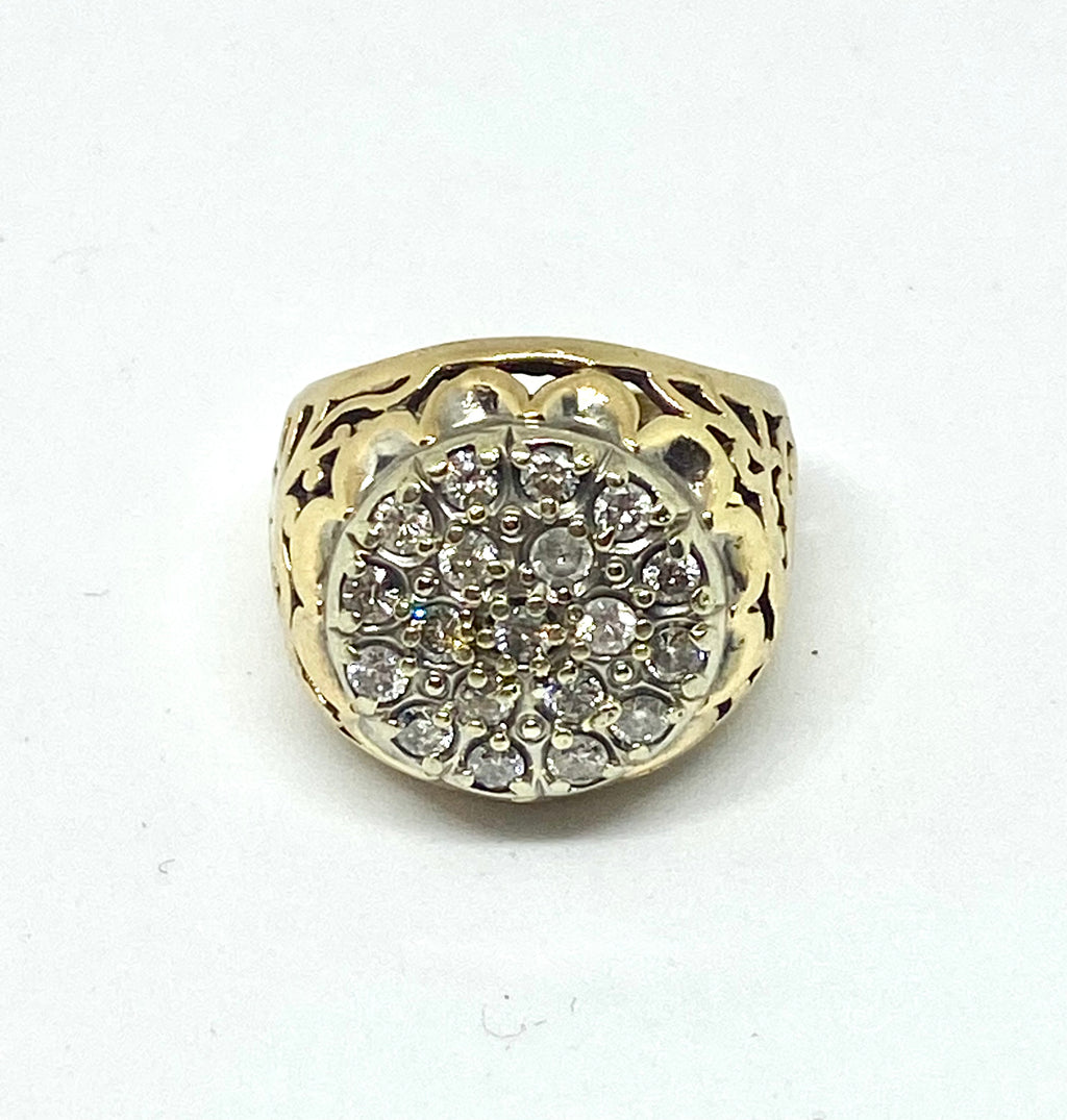 Genuine Diamonds ring solid gold 10k - diamonds clubs llc