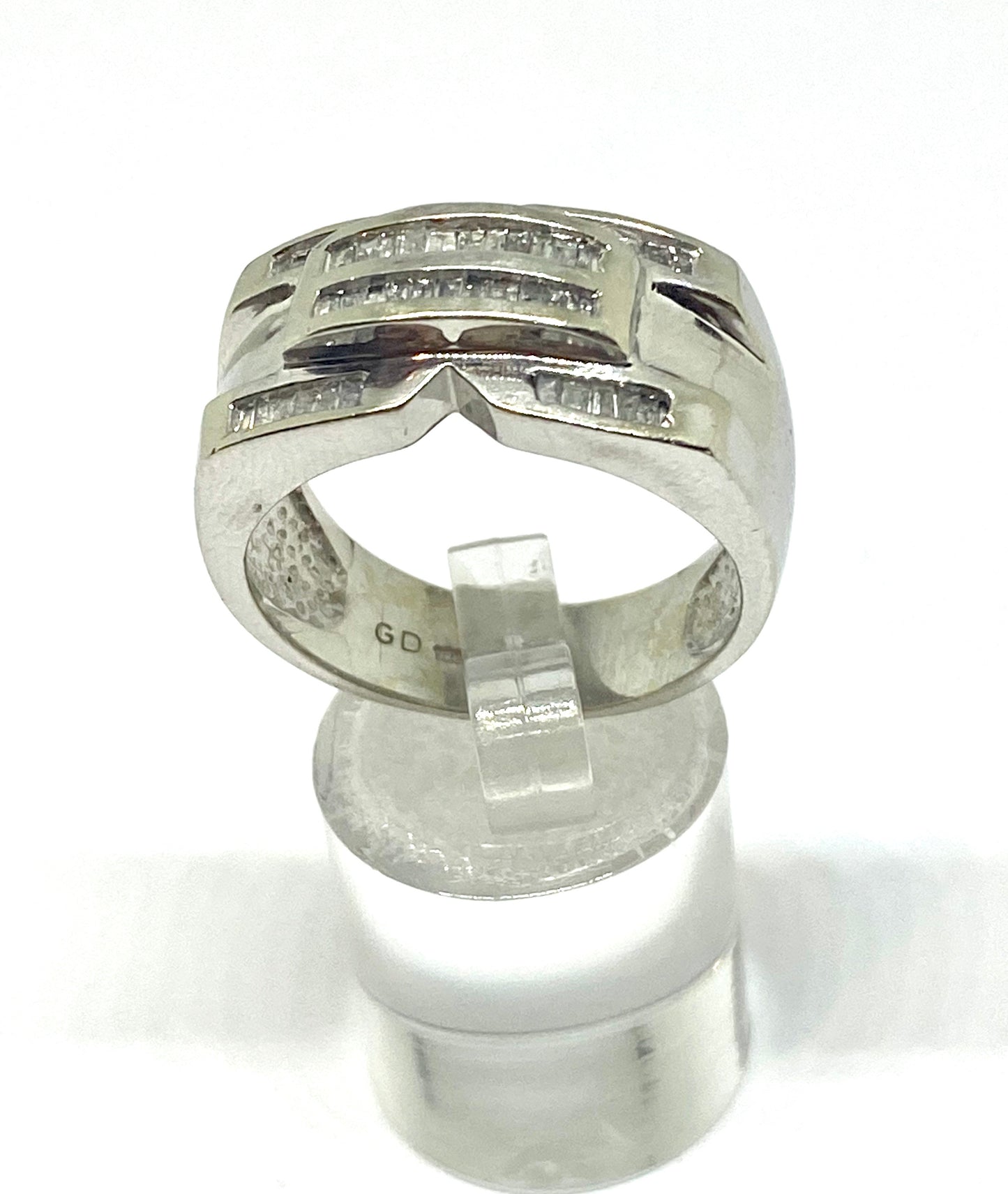 Real diamond ring 10k white gold - diamonds clubs llc