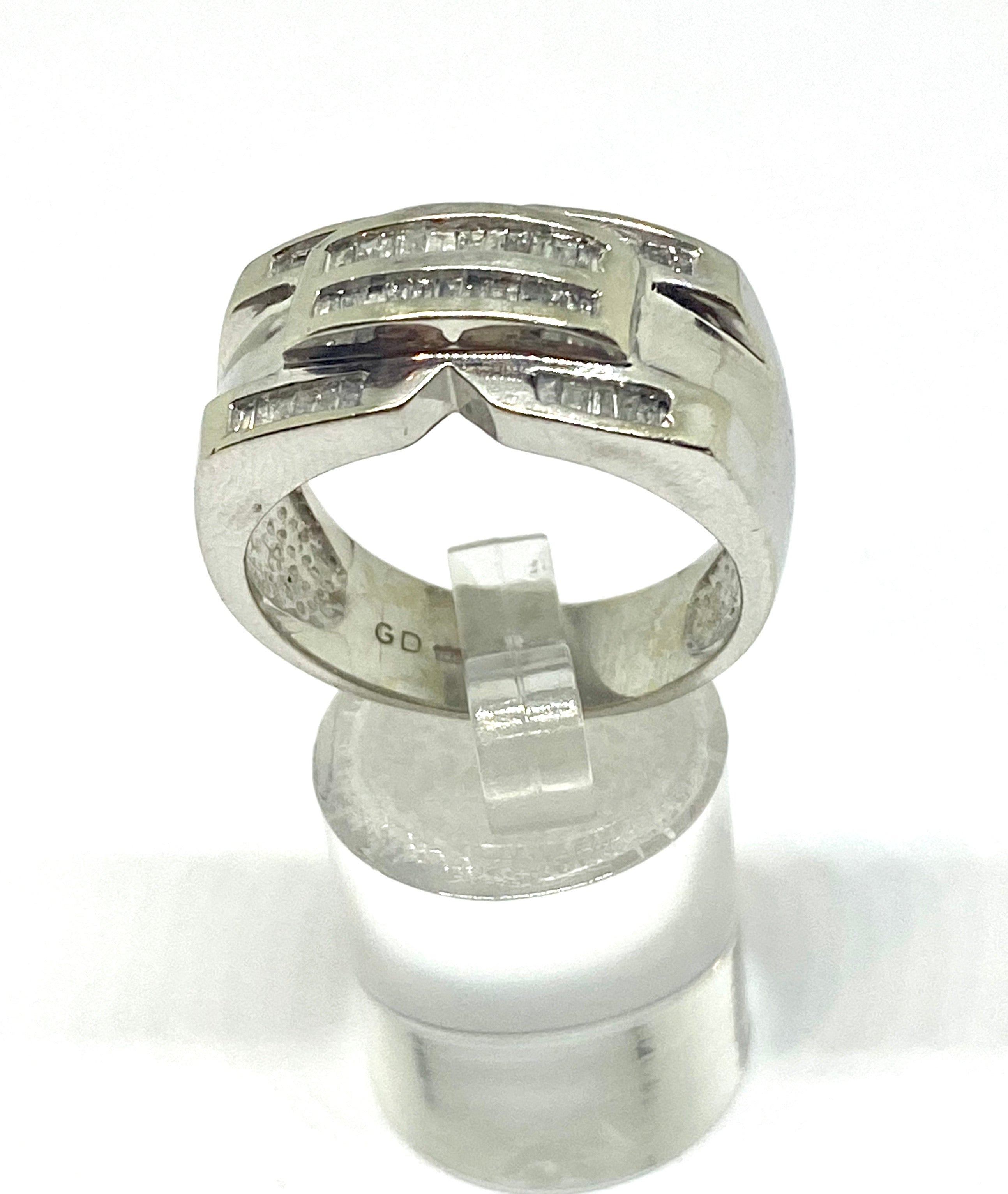 Real diamond ring 10k white gold - diamonds clubs llc