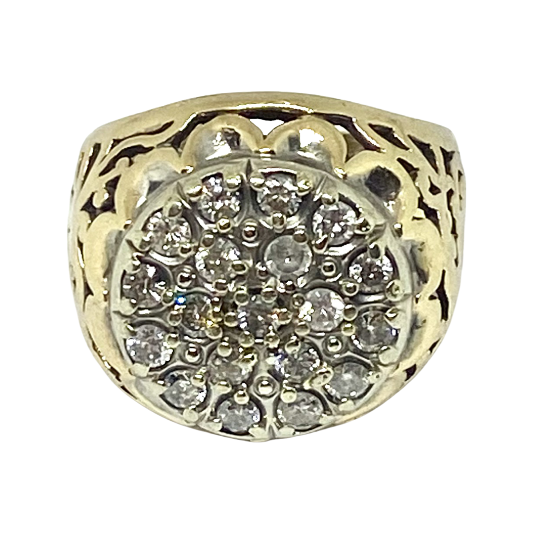 Genuine Diamonds ring solid gold 10k - diamonds clubs llc