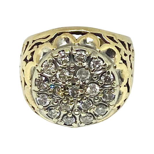 Genuine Diamonds ring solid gold 10k - diamonds clubs llc