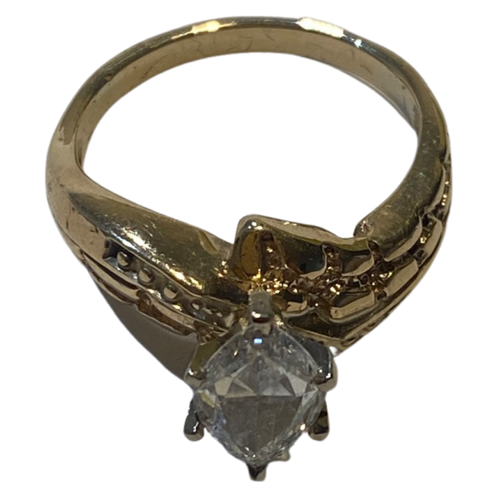 1.04 carat Marquise Diamond center solid gold 10k - diamonds clubs llc