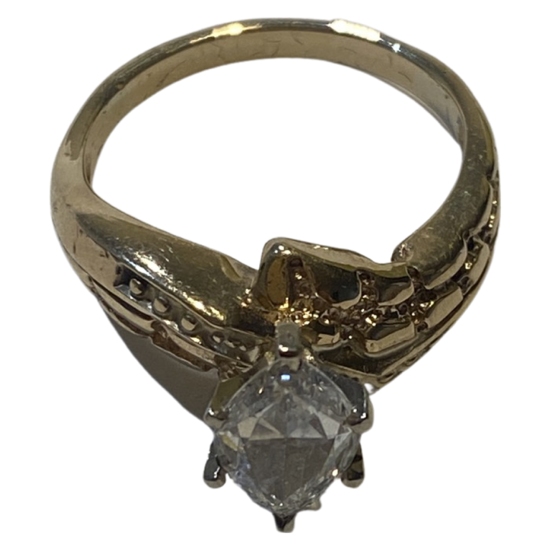 1.04 carat Marquise Diamond center solid gold 10k - diamonds clubs llc