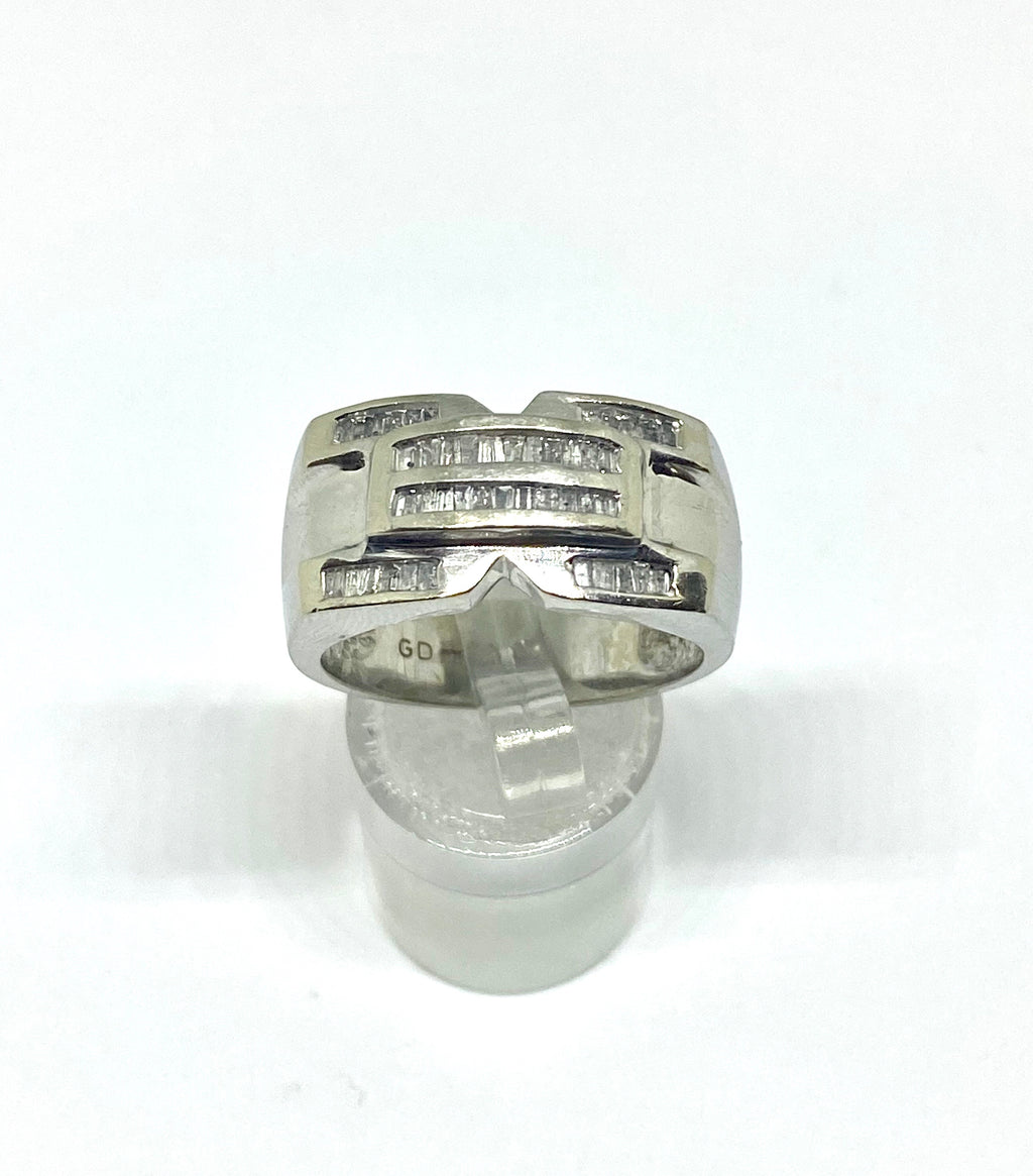 Real diamond ring 10k white gold - diamonds clubs llc