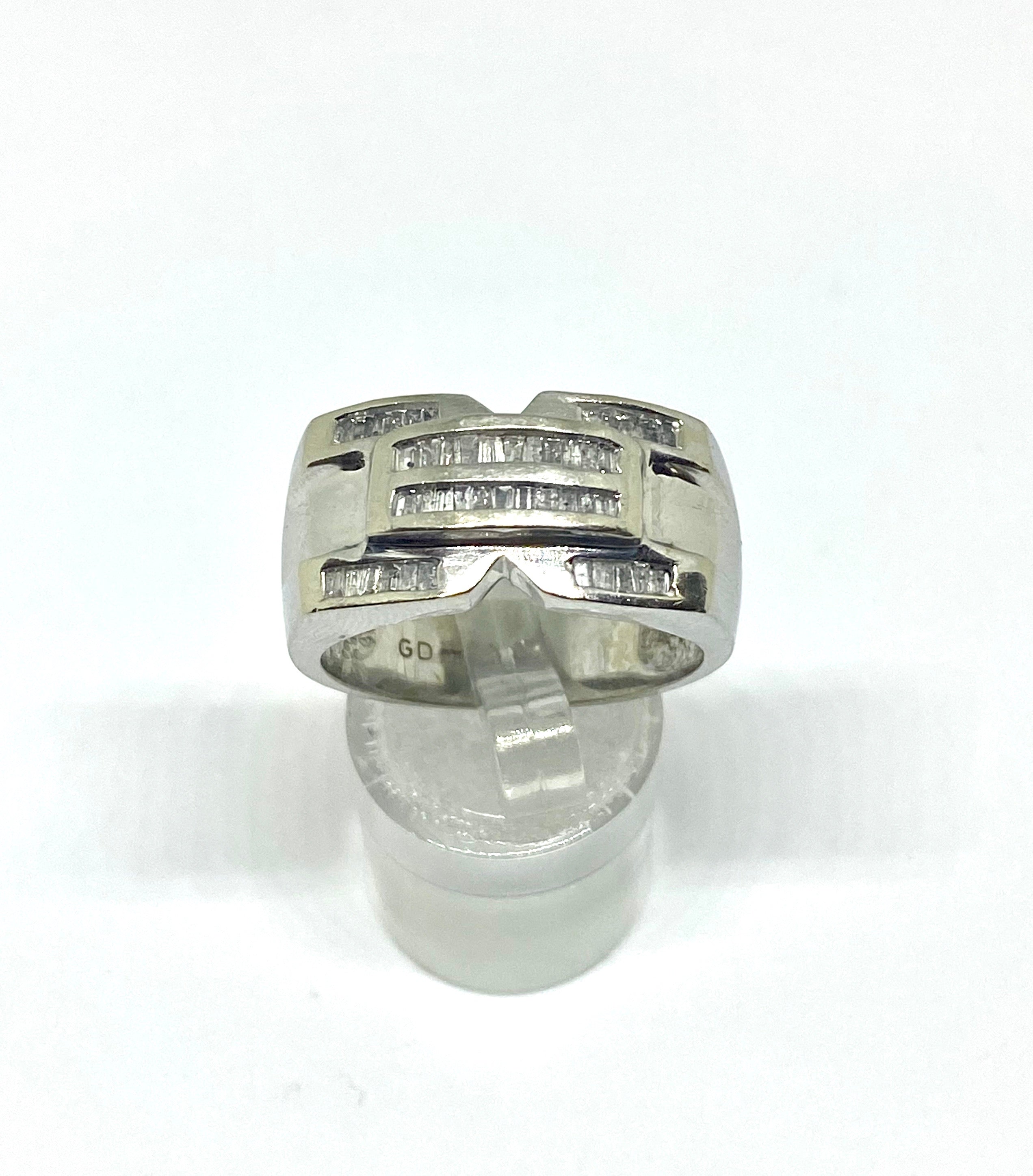 Real diamond ring 10k white gold - diamonds clubs llc