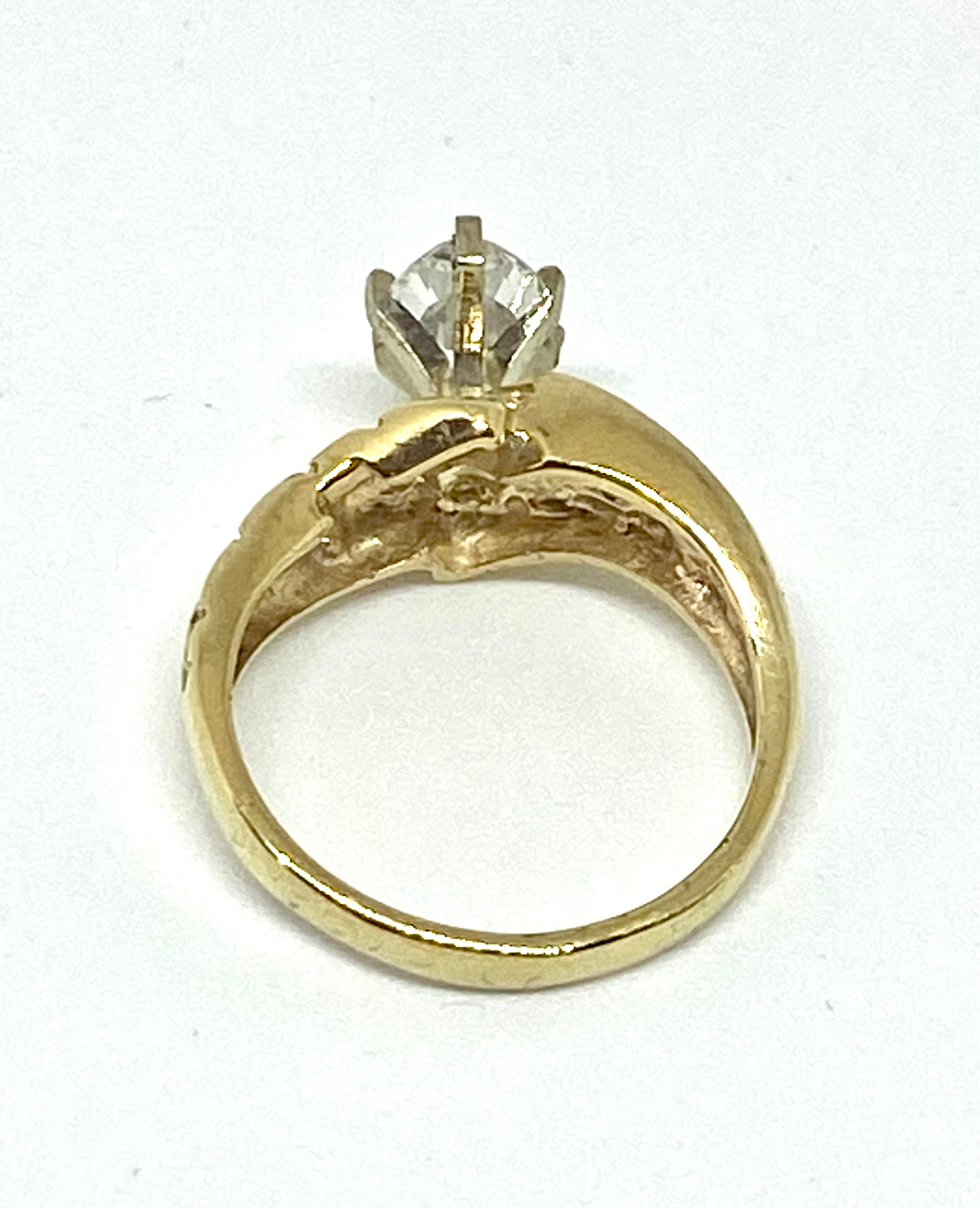 1.04 carat Marquise Diamond center solid gold 10k - diamonds clubs llc