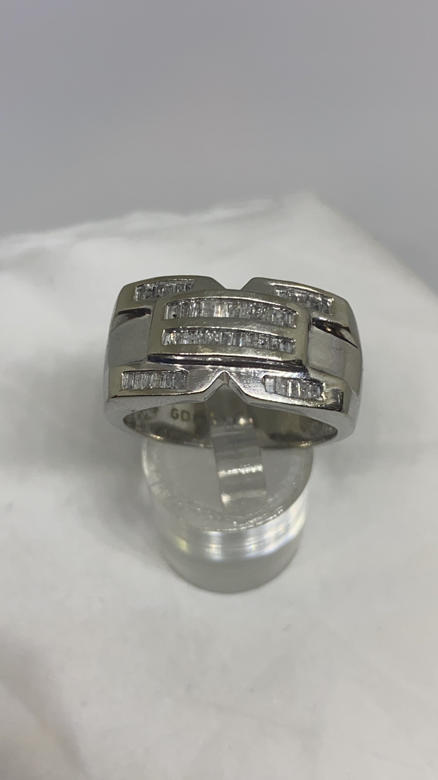 Real diamond ring 10k white gold - diamonds clubs llc