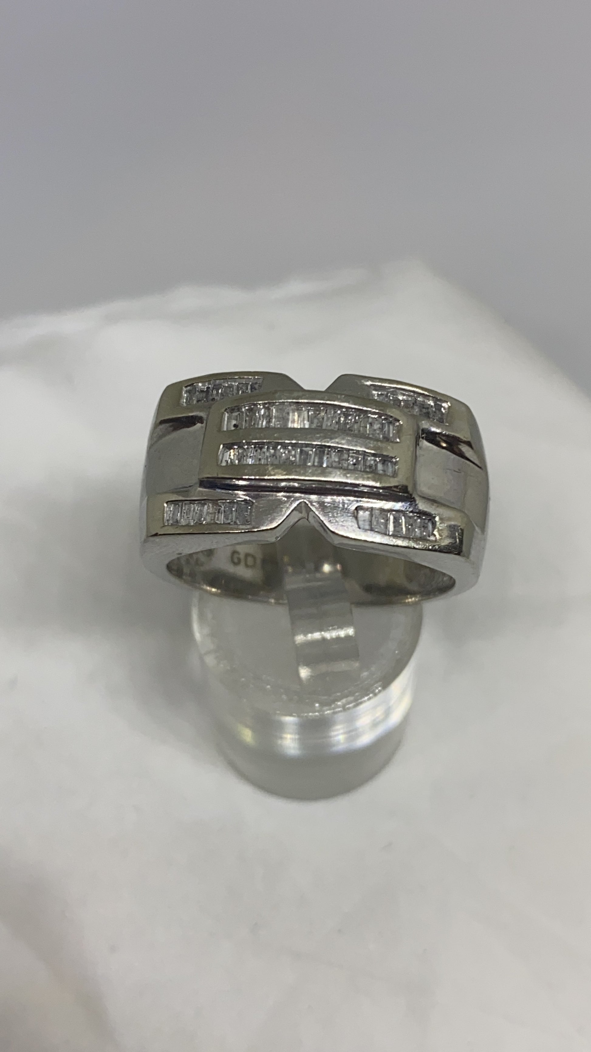 Real diamond ring 10k white gold - diamonds clubs llc