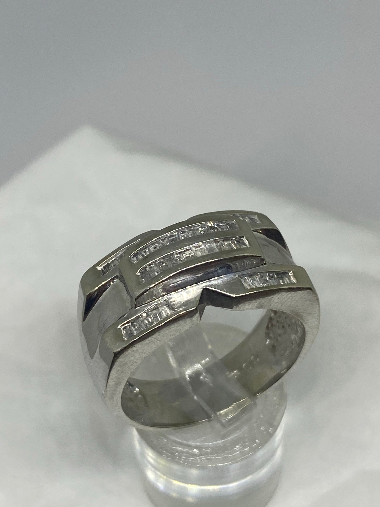 Real diamond ring 10k white gold - diamonds clubs llc