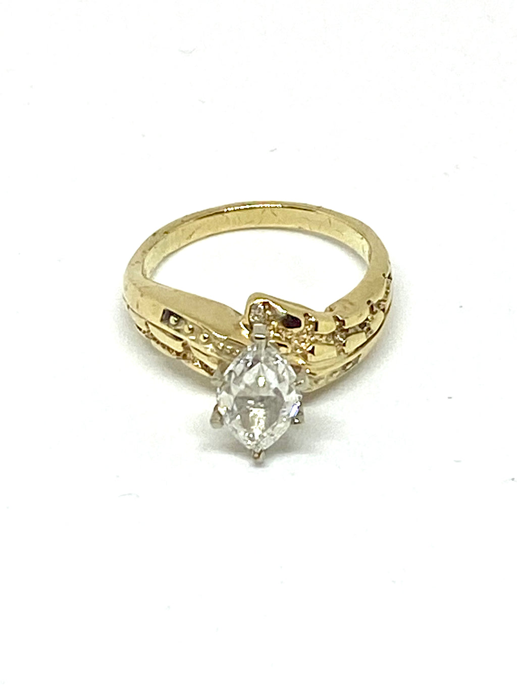 1.04 carat Marquise Diamond center solid gold 10k - diamonds clubs llc