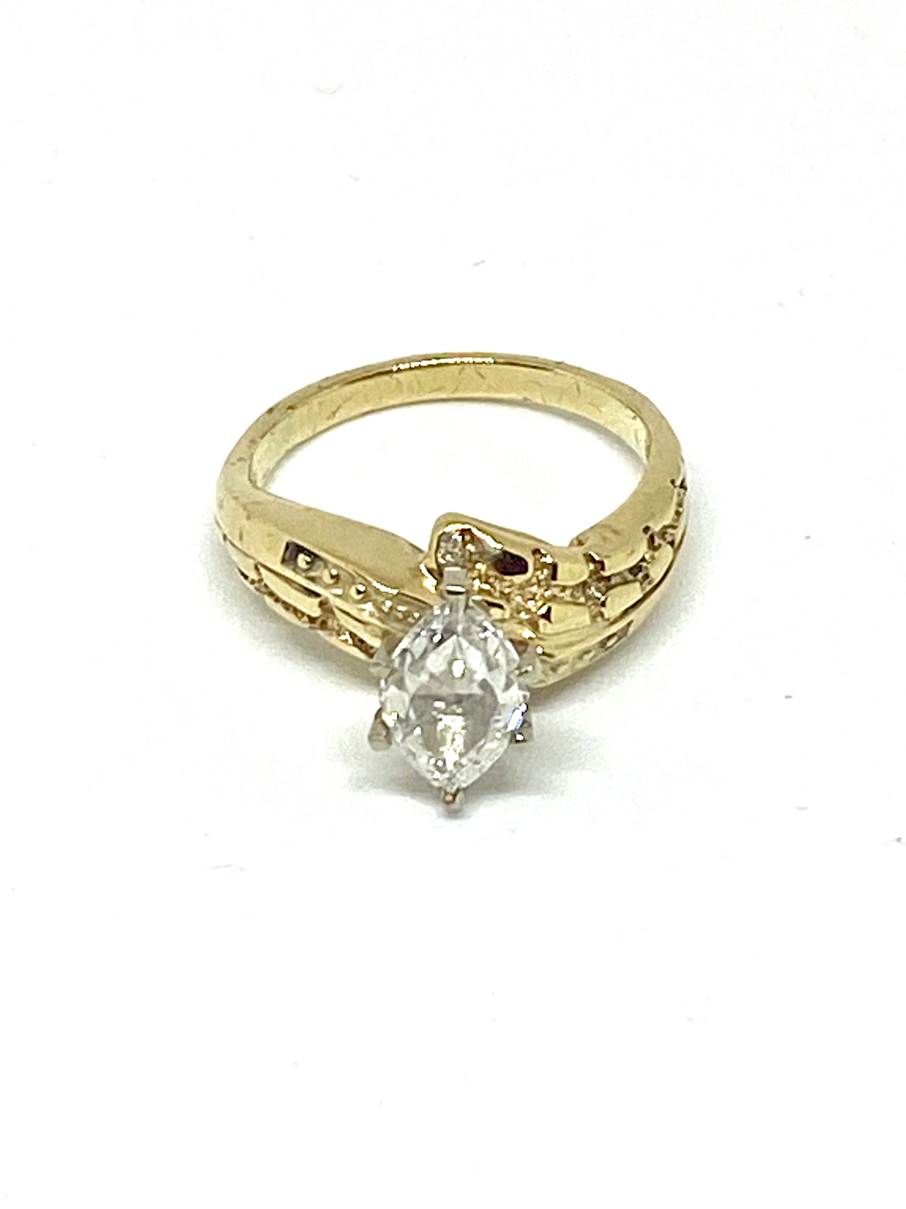 1.04 carat Marquise Diamond center solid gold 10k - diamonds clubs llc