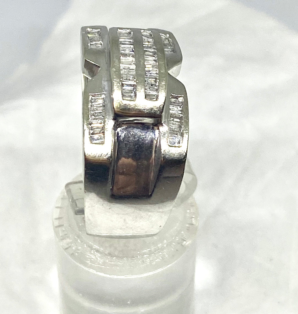 Real diamond ring 10k white gold - diamonds clubs llc