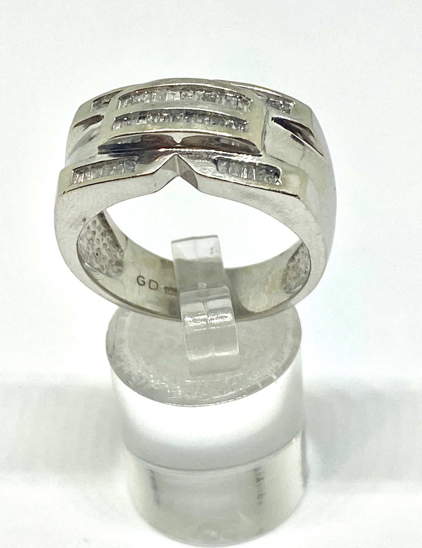 Real diamond ring 10k white gold - diamonds clubs llc