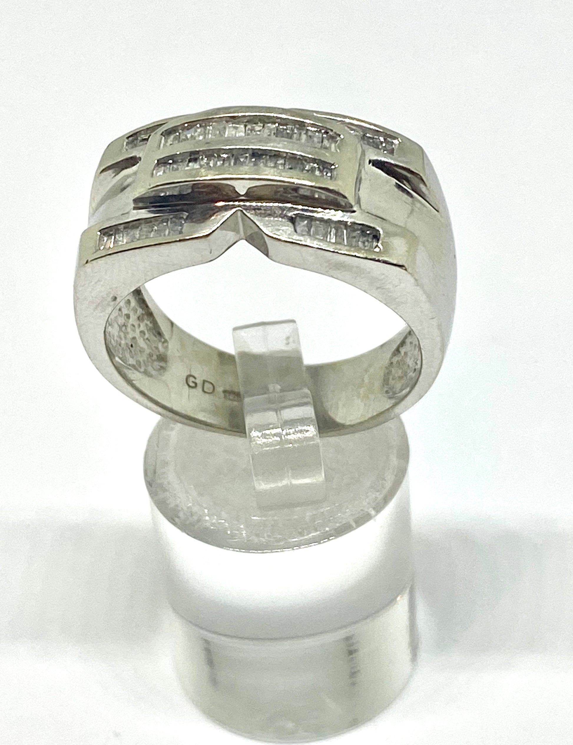 Real diamond ring 10k white gold - diamonds clubs llc