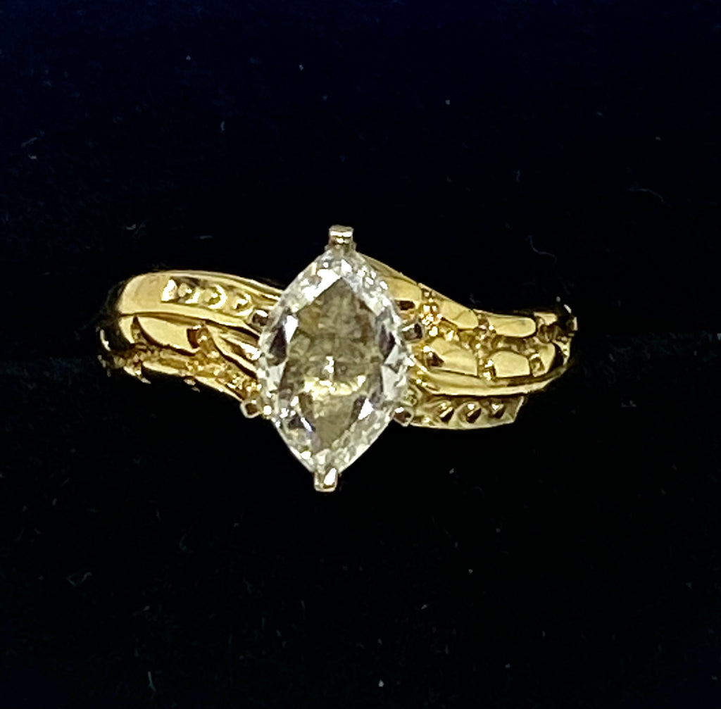 1.04 carat Marquise Diamond center solid gold 10k - diamonds clubs llc
