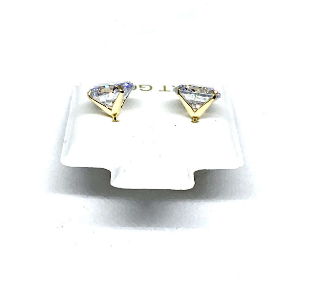 Stud earring diamonds Simulated CZ 14 K gold great deal - diamonds clubs llc