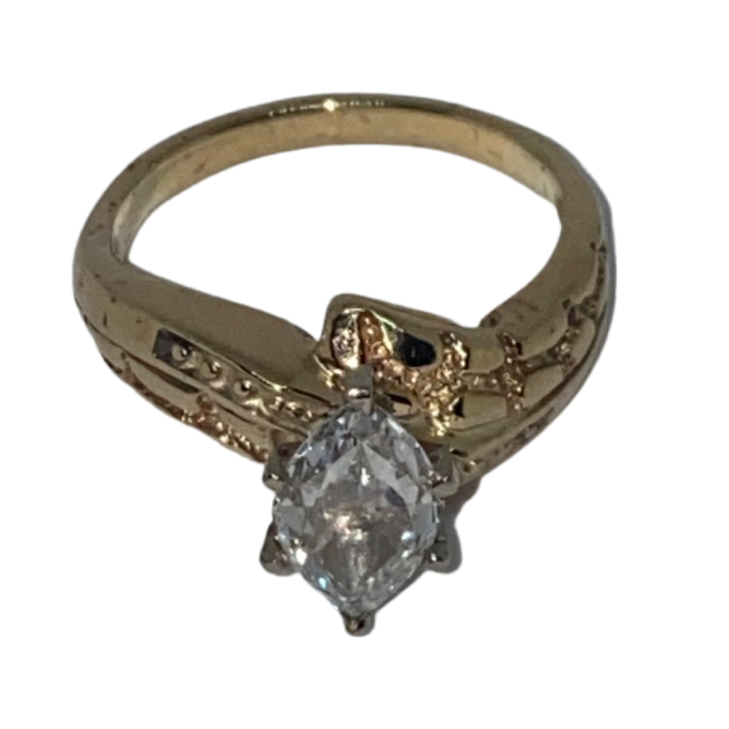 1.04 carat Marquise Diamond center solid gold 10k - diamonds clubs llc