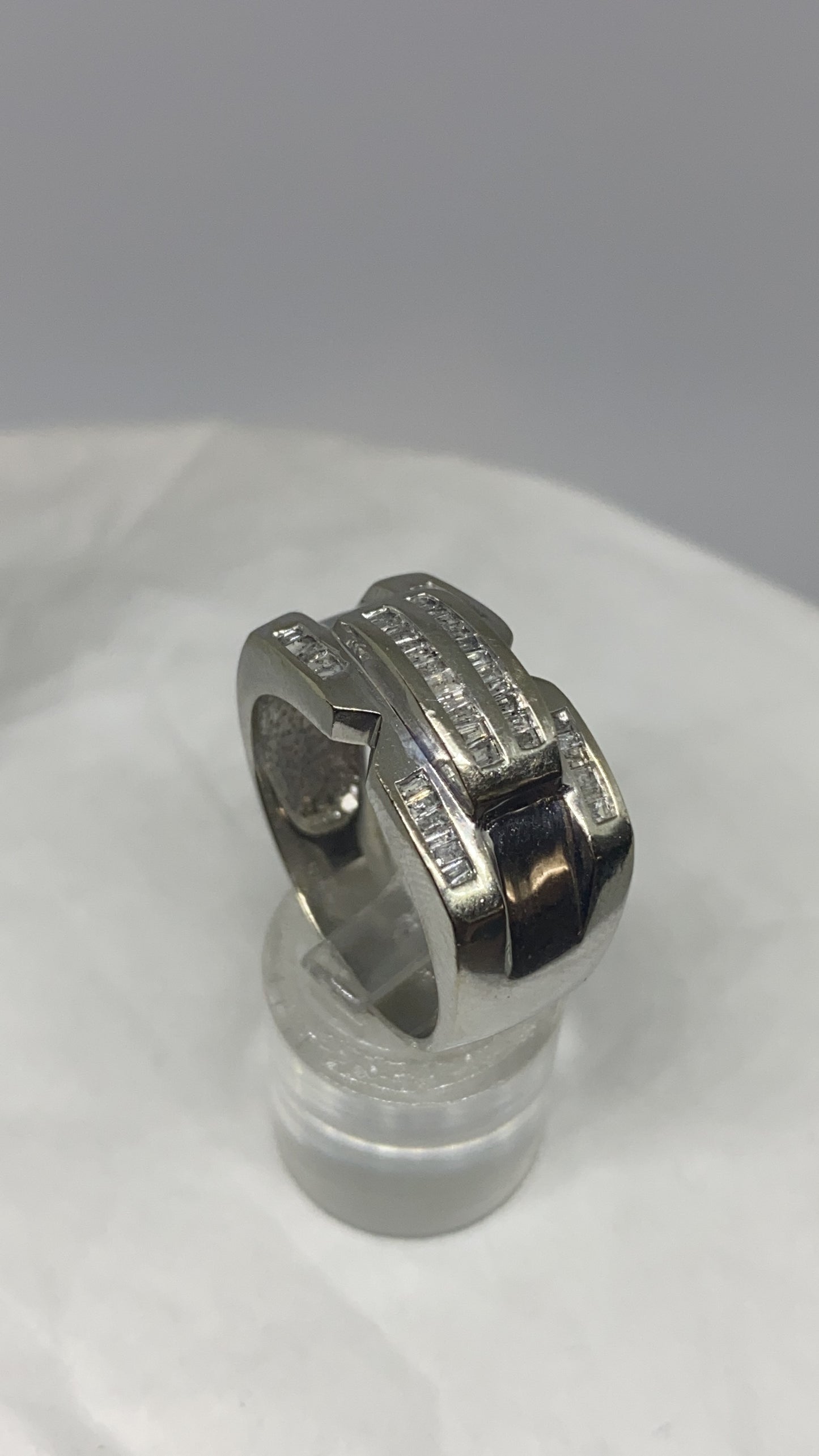 Real diamond ring 10k white gold - diamonds clubs llc