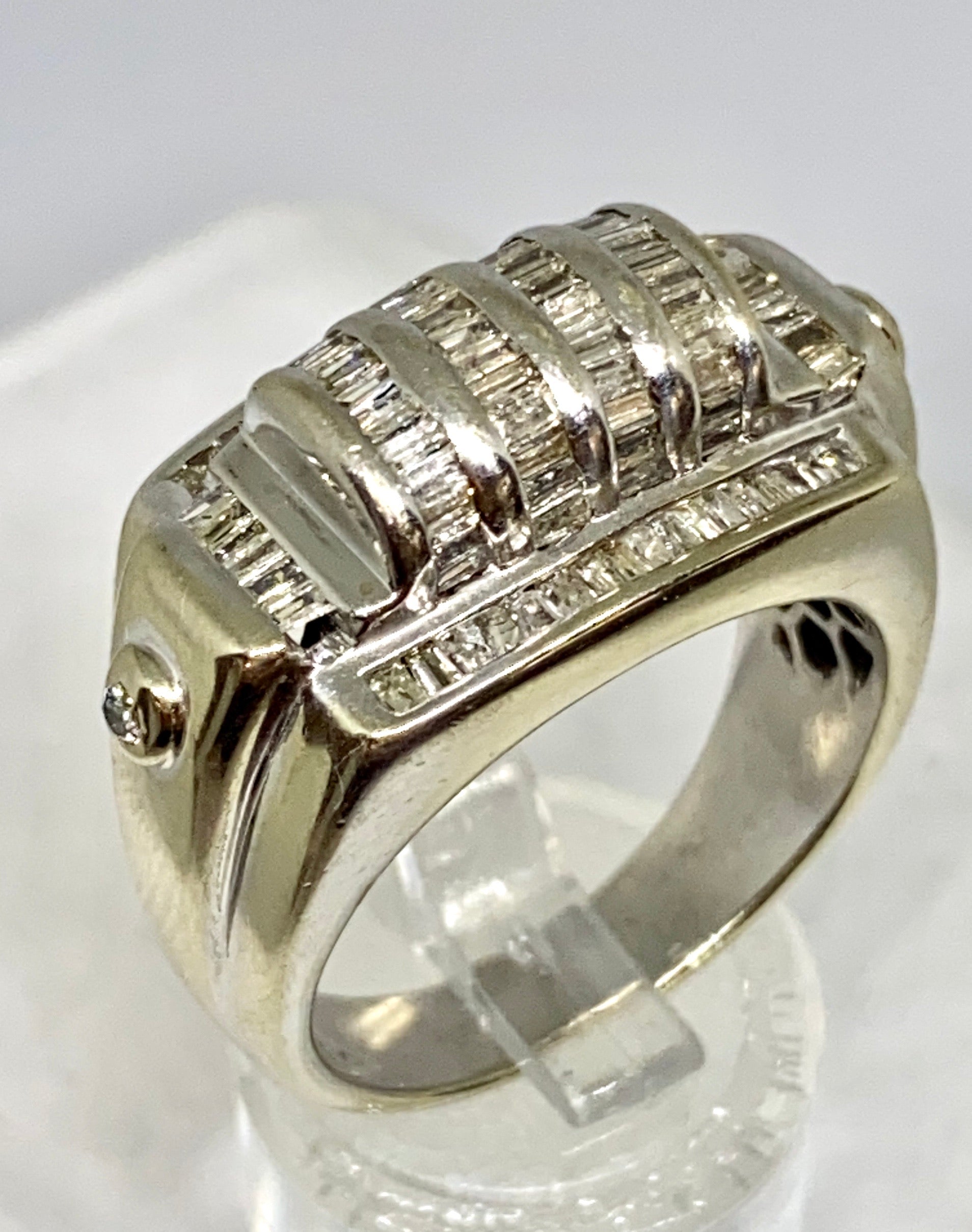 Real diamonds ring vintage 14k solid gold 4 carat - diamonds clubs llc