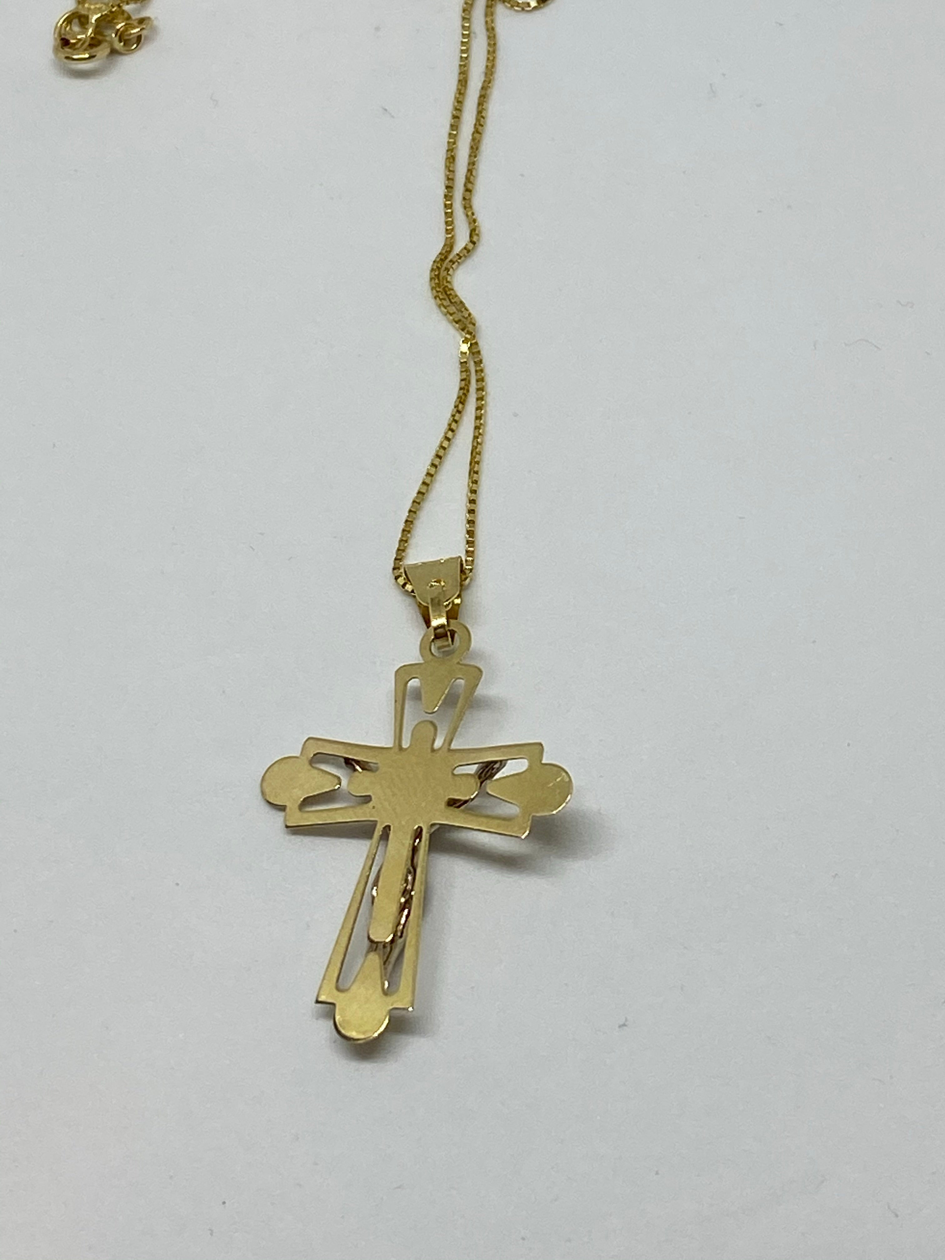 necklace Cross gold 10k with chain great deal - diamonds clubs llc
