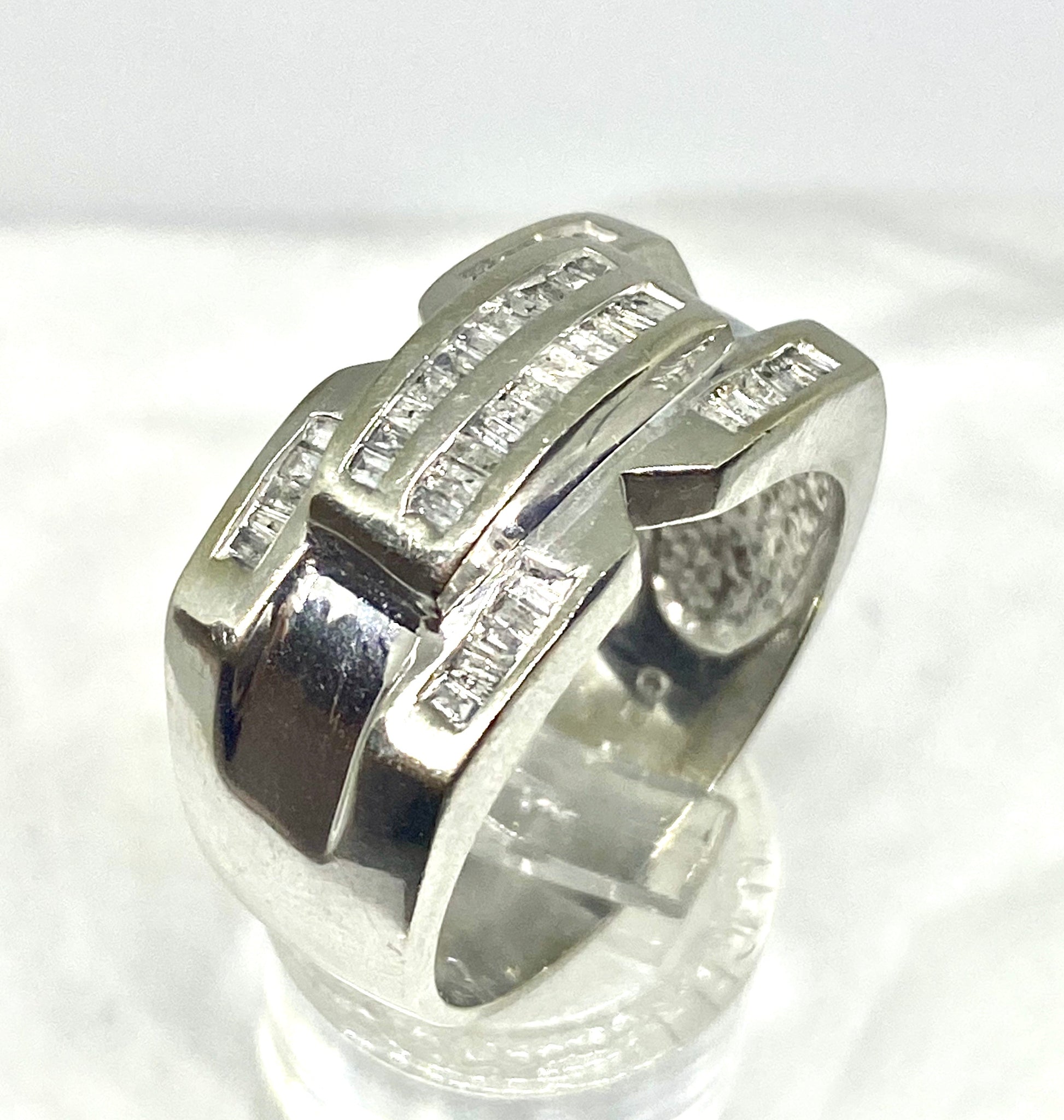 Real diamond ring 10k white gold - diamonds clubs llc