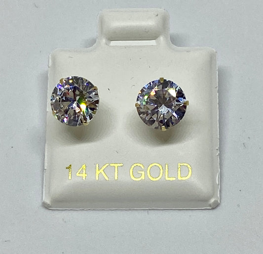 Stud earring diamonds Simulated CZ 14 K gold great deal - diamonds clubs llc