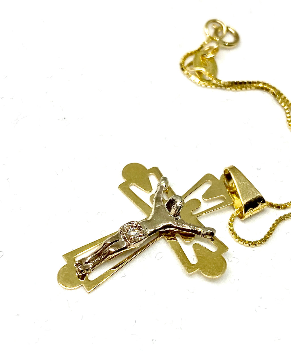 necklace Cross gold 10k with chain great deal - diamonds clubs llc