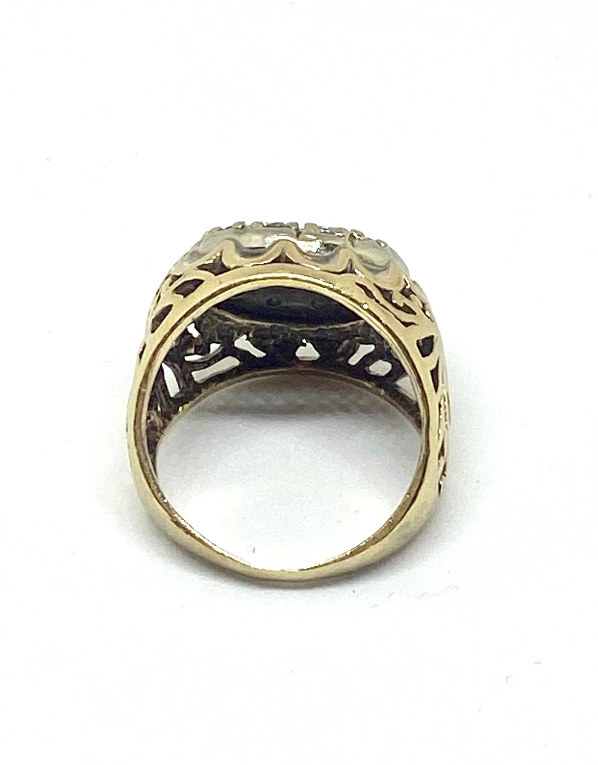 Genuine Diamonds ring solid gold 10k - diamonds clubs llc