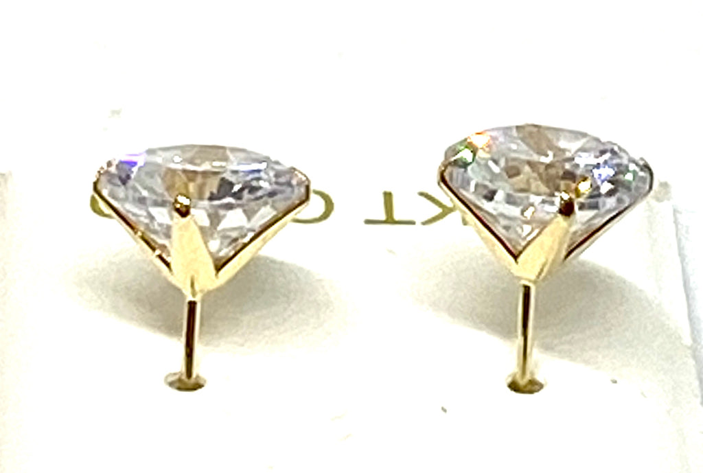 Stud earring diamonds Simulated CZ 14 K gold great deal - diamonds clubs llc