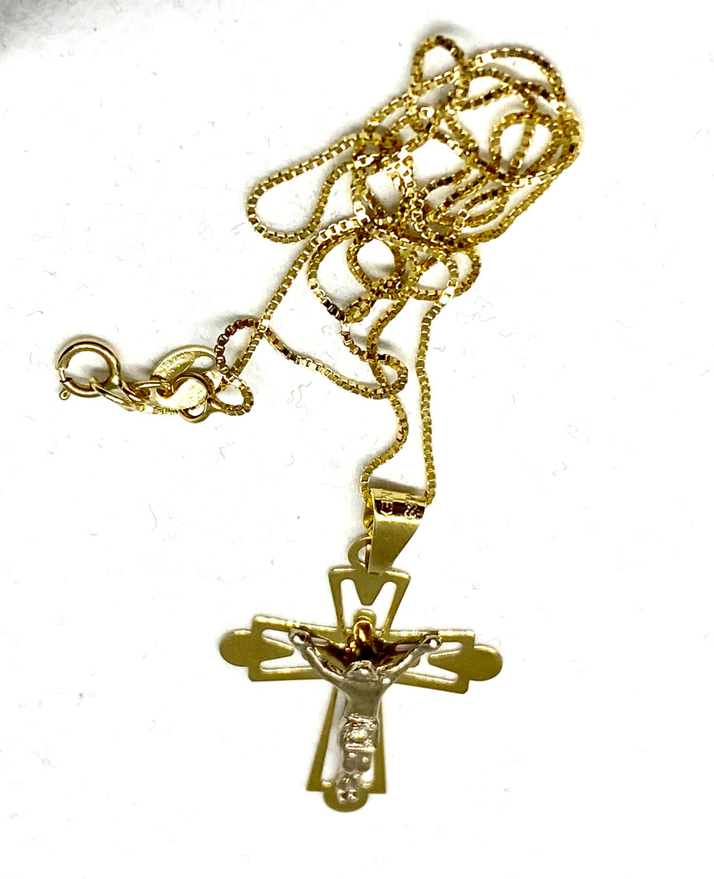 necklace Cross gold 10k with chain great deal - diamonds clubs llc