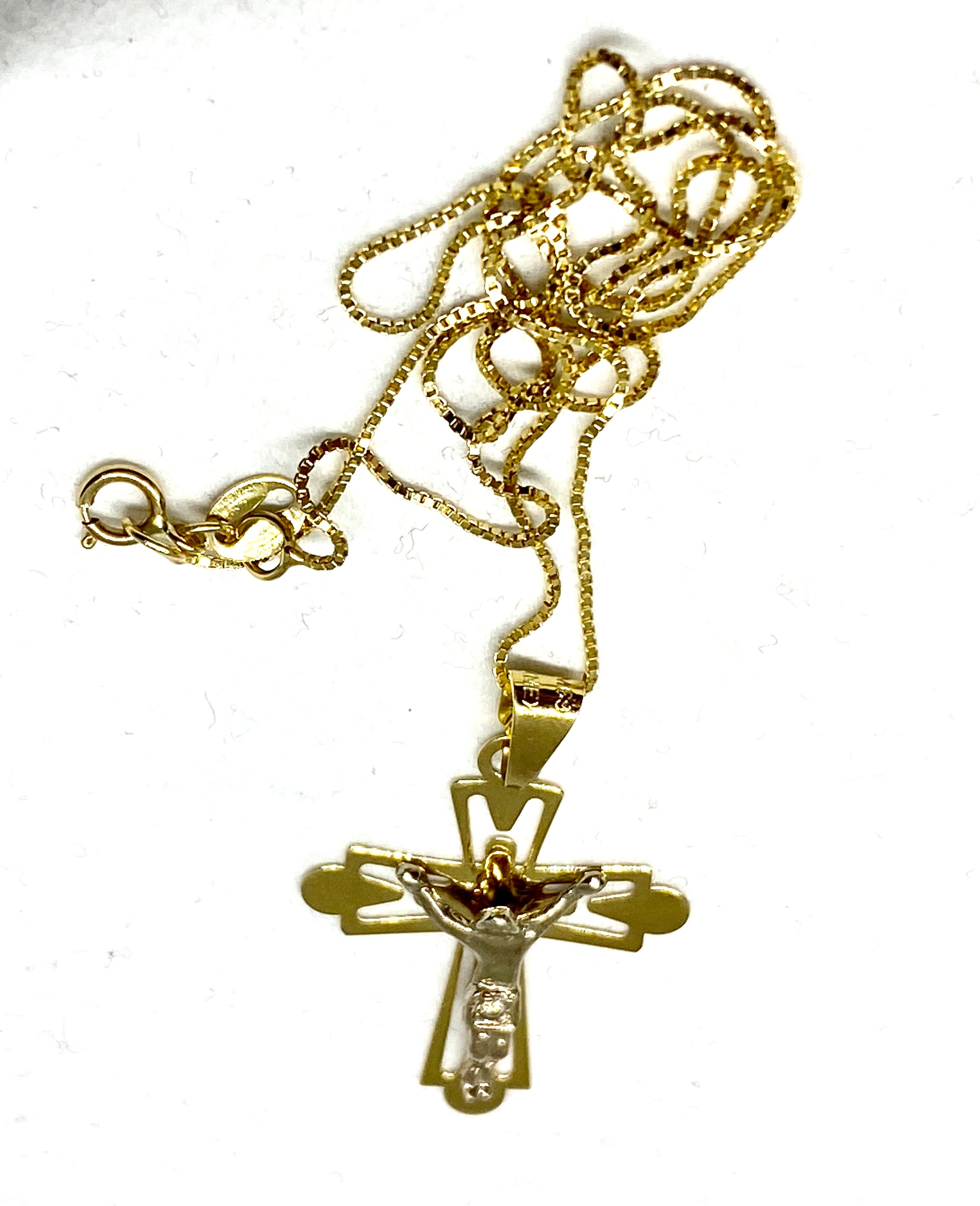 necklace Cross gold 10k with chain great deal - diamonds clubs llc