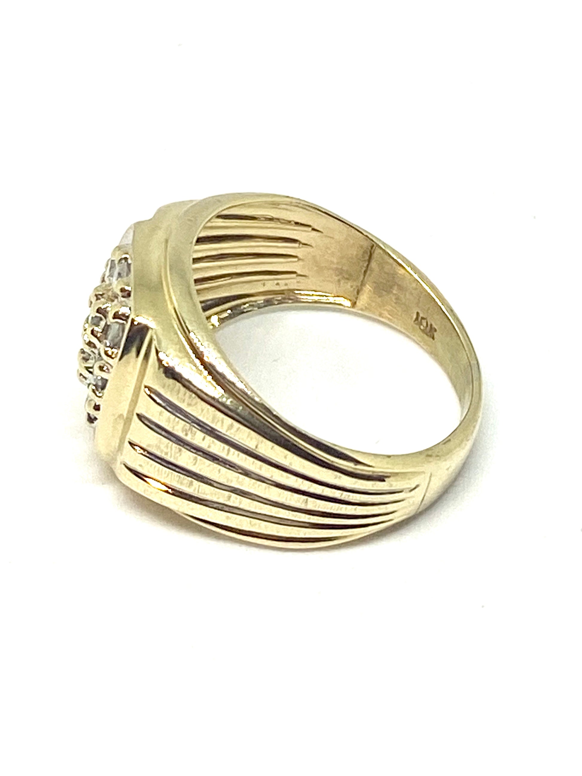 Real diamonds 1.5 carat men ring solid gold 10k - diamonds clubs llc