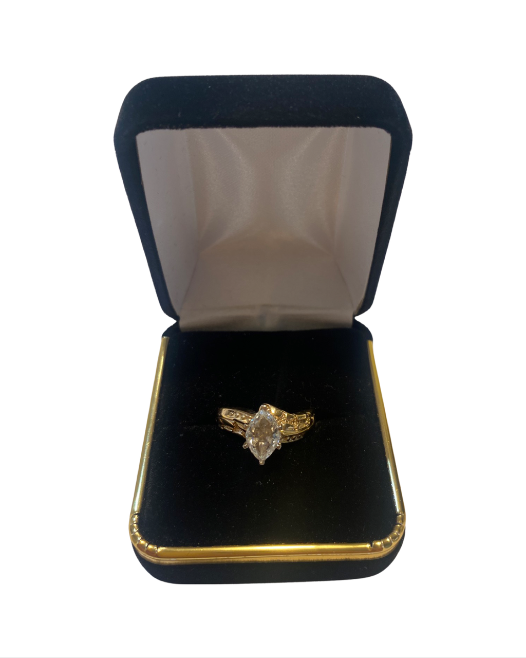 1.04 carat Marquise Diamond center solid gold 10k - diamonds clubs llc